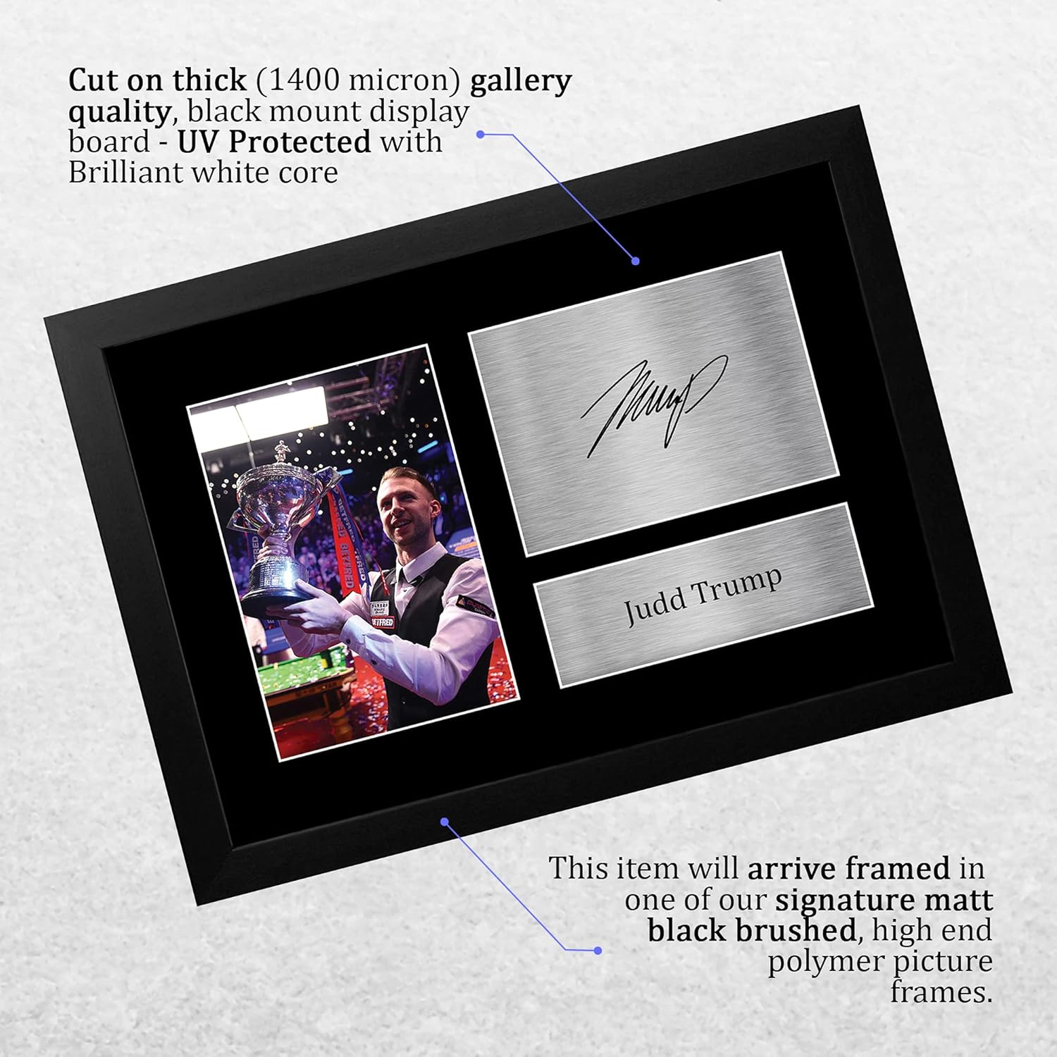 Thumbnail 2 de HWC Trading FR A4 Judd Trump signed snooker print (framed) for WST memorabilia fans