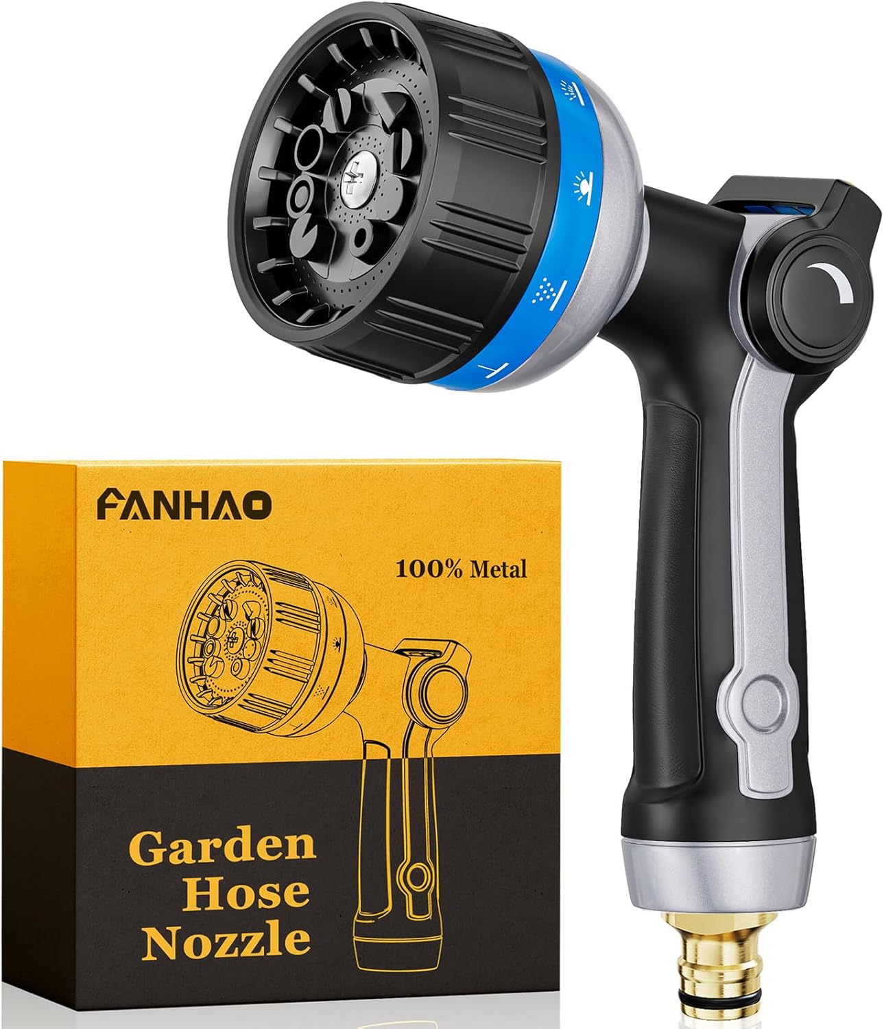 Thumbnail 6 de FANHAO Professional Metal Thumb Control Hose Spray Gun with 8 Patterns