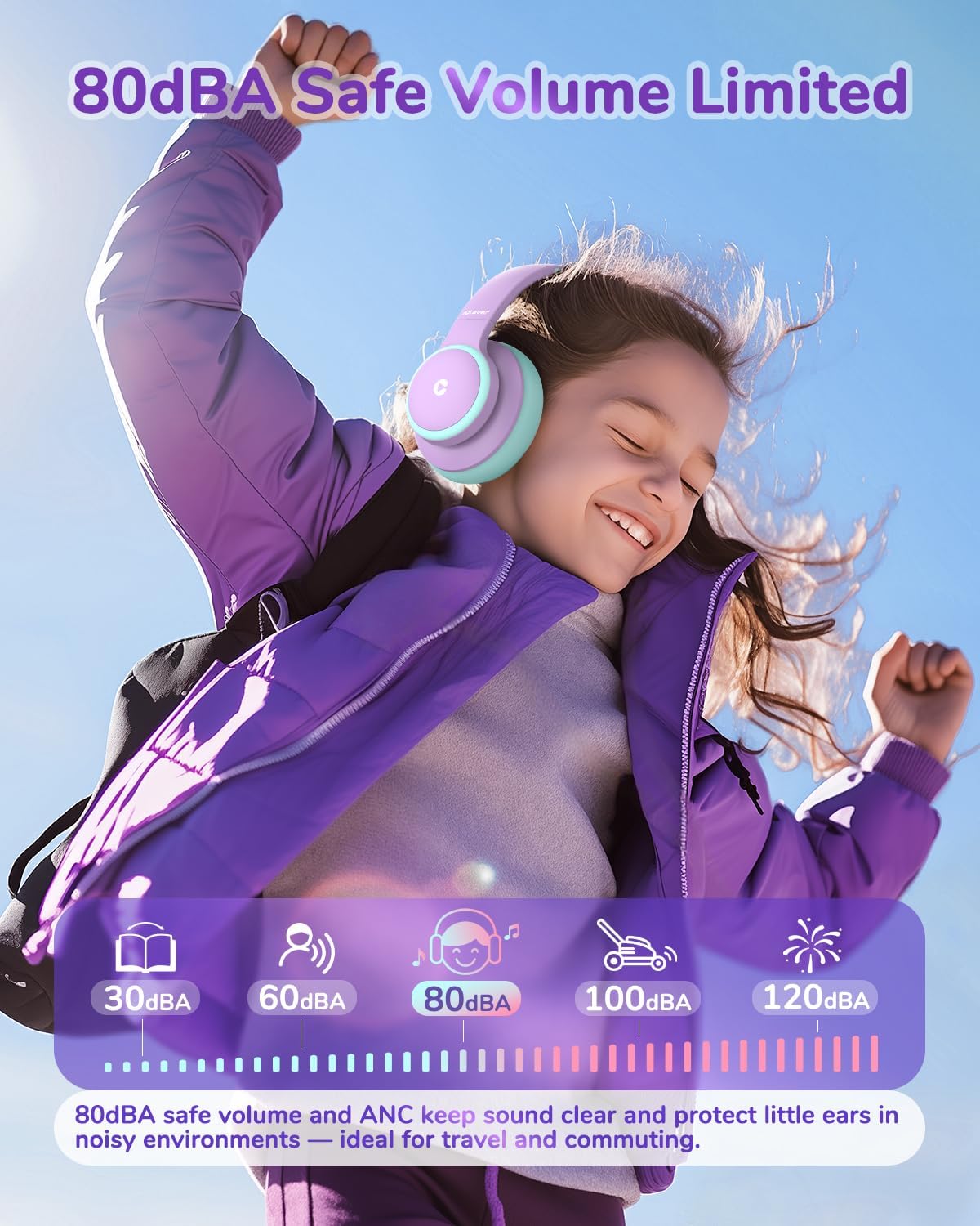Thumbnail 3 de iClever BTH26 Kids Headphones 60H