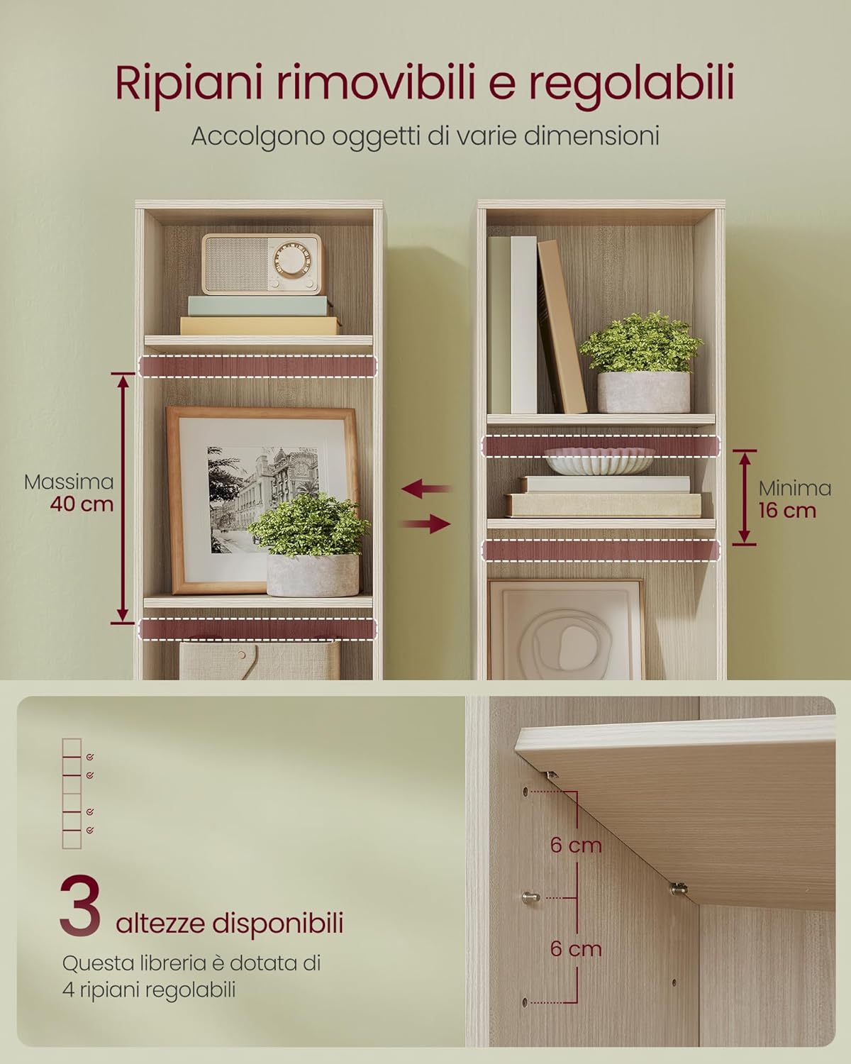 Thumbnail 4 de VASAGLE Libreria a 6 ripiani LBC167L01: spazio regolabile e stile minimalista per casa e ufficio