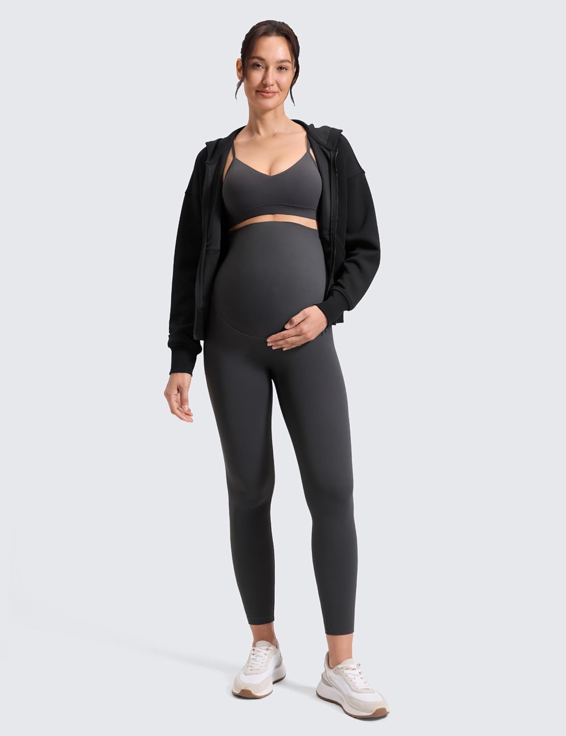 Detalle de CRZ YOGA Softretch maternità No Fronte Cucitura Leggings 64cm – Yoga Donna Gravidanza