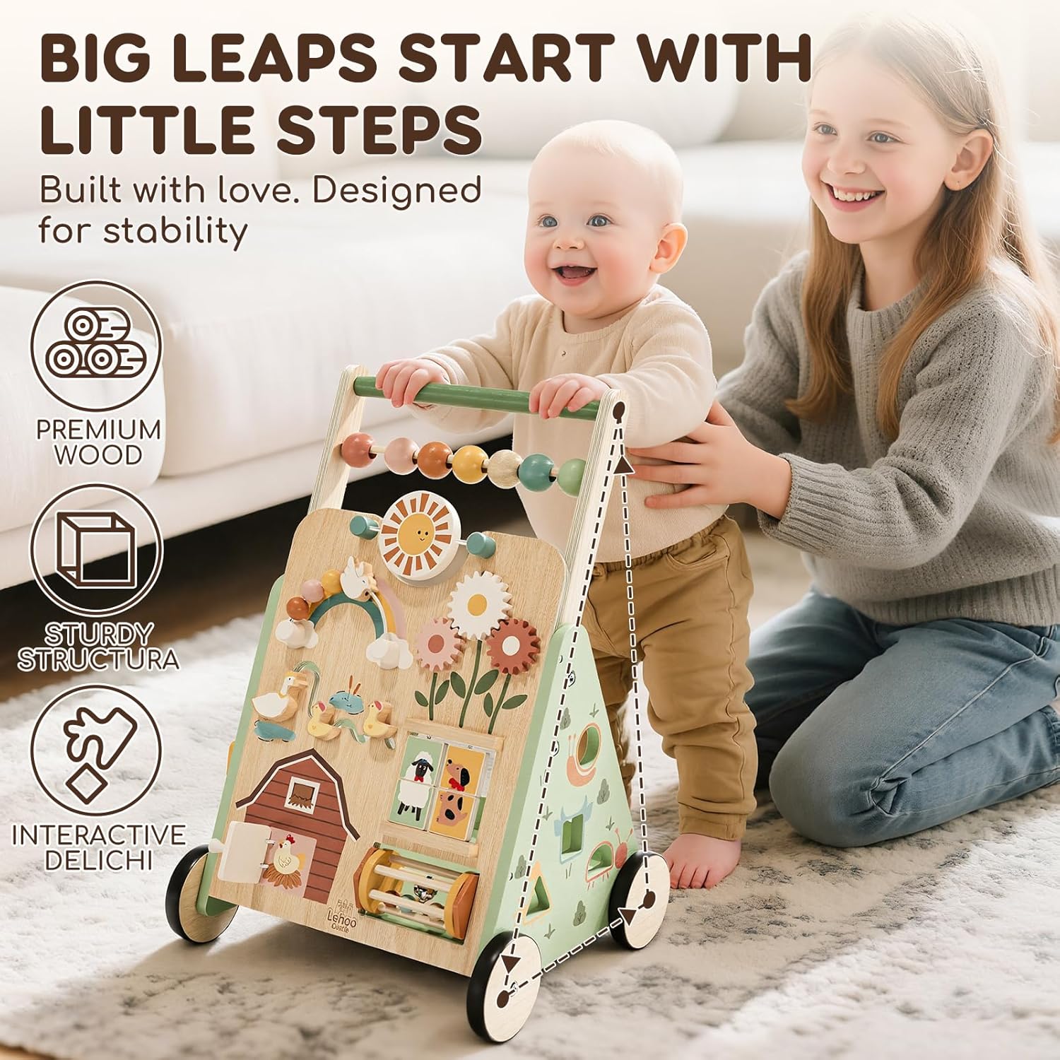 Thumbnail 1 de Lehoo Castle wooden baby walker, 10 in 1