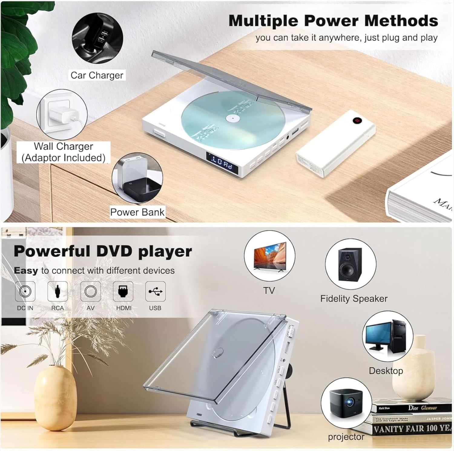 Thumbnail 5 de MAITE Lettori DVD MINI per TV con uscita HDMI, USB e AV: lettore compatto 1080P per tutte le regioni