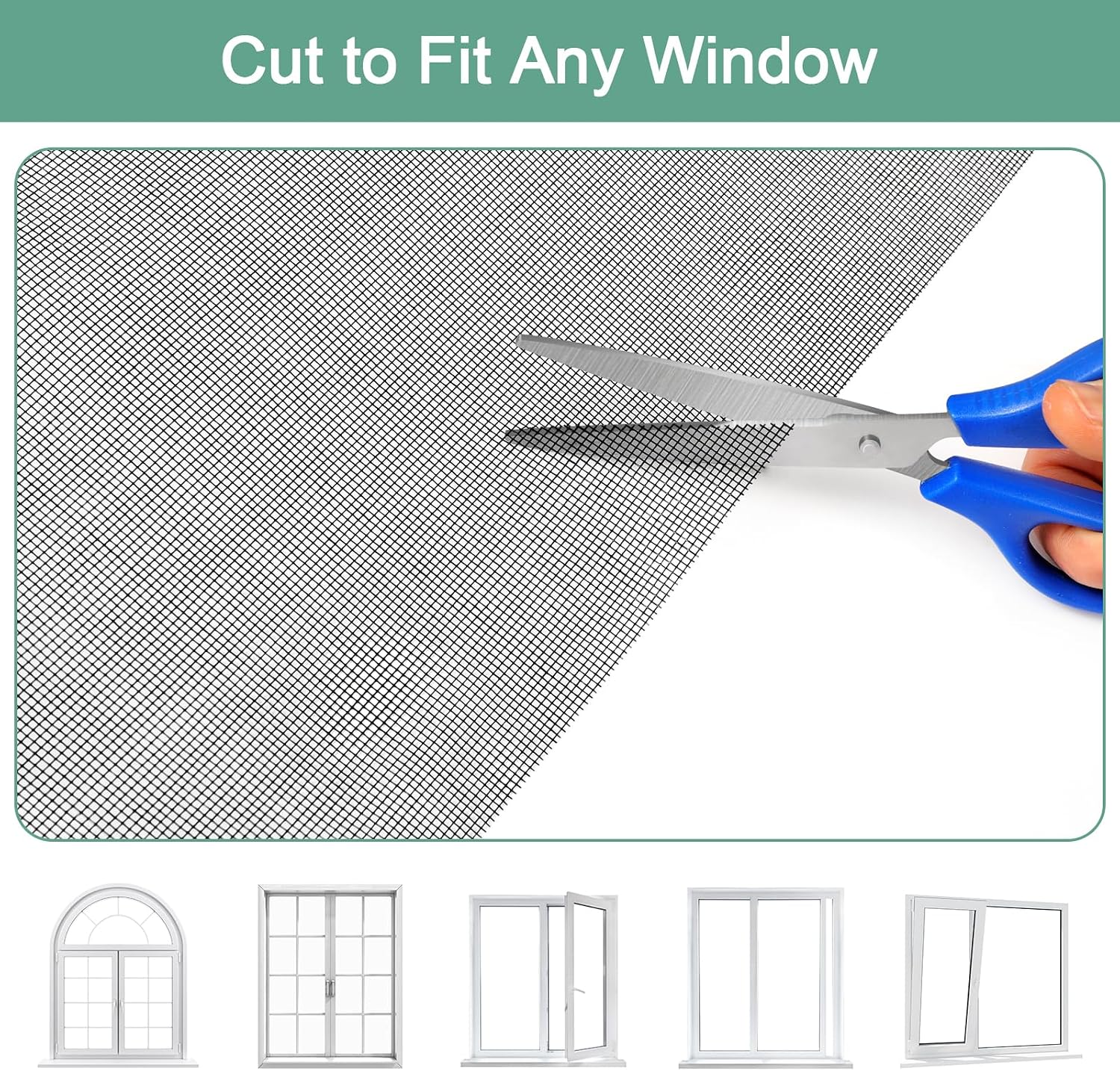 Thumbnail 6 de WEVOL Fliegengitter Fenster 120x250 cm – Katzensicheres Fiberglasnetz ohne Bohren