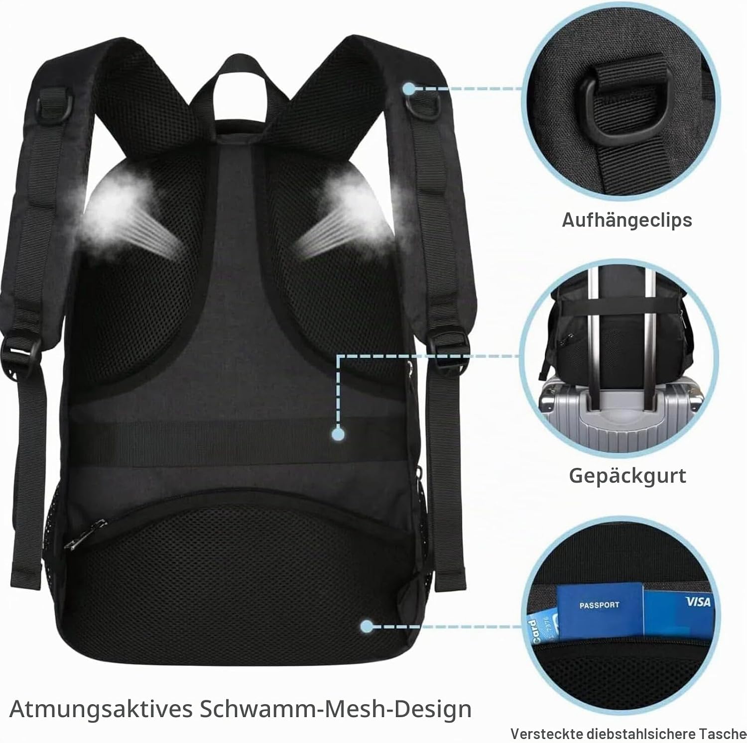 Thumbnail 2 de MATEIN Rucksack 17,3″ Laptoprucksack für Herren