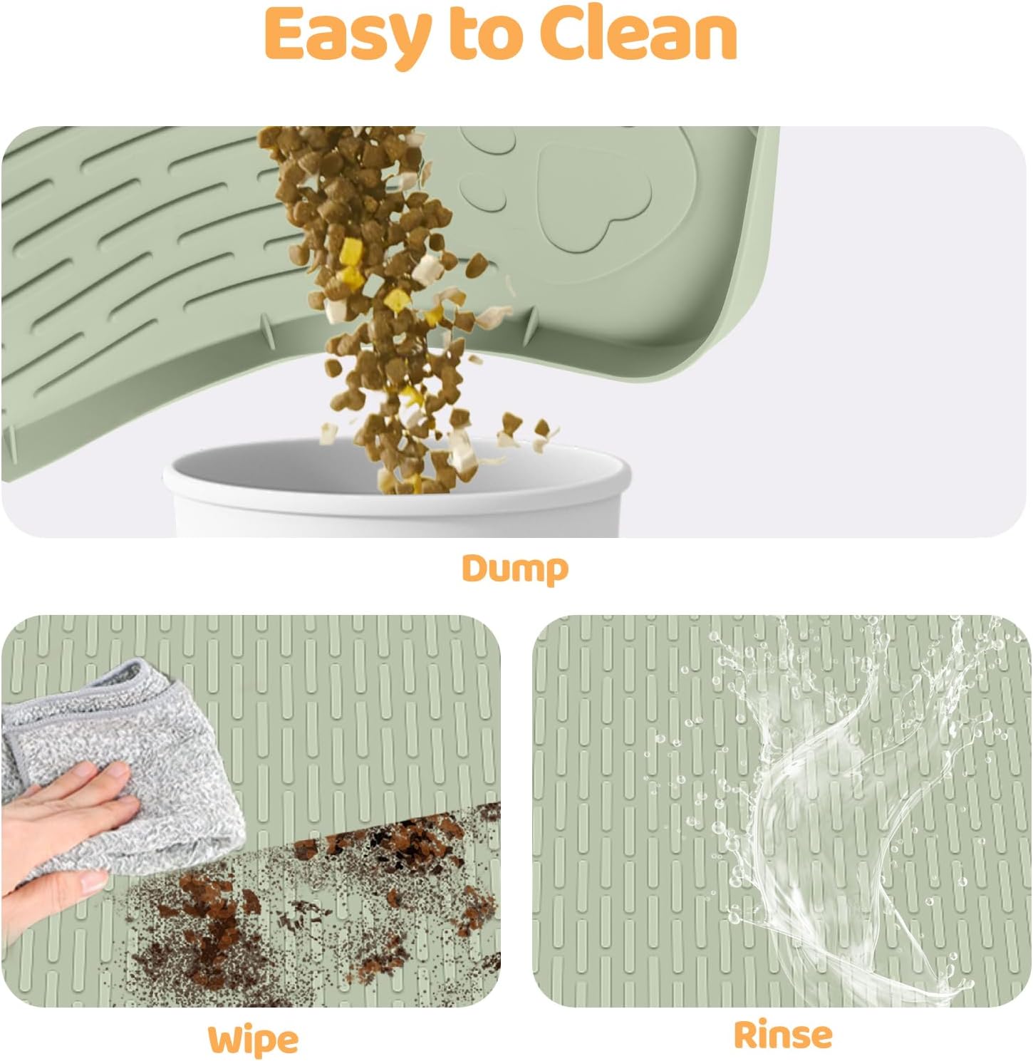 Thumbnail 4 de Bartuke Dog Bowl Mat 40x28in Large Silicone Feeding Mat with Raised Edge
