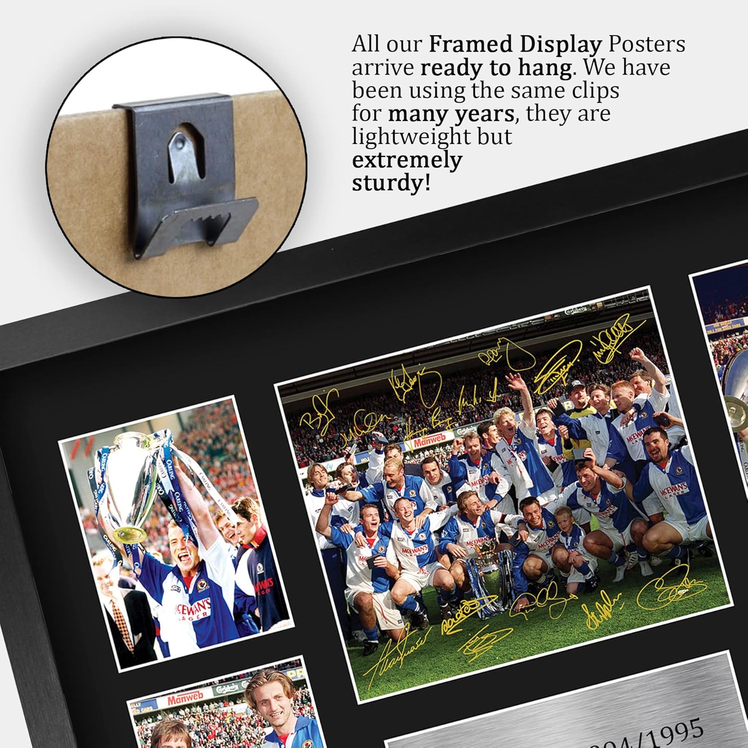 Thumbnail 4 de HWC Trading FR A3 Blackburn Rovers 1994–1995 Premier League Champions framed autograph photo display (A3)