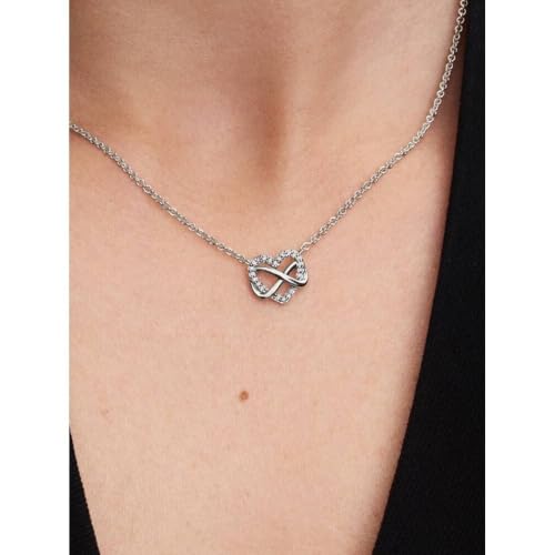 Detalle de Pandora Moments Funkelnde Unendlichkeits-Herz Collier-Halskette aus Sterling Silber mit Zirkonia, 50 cm