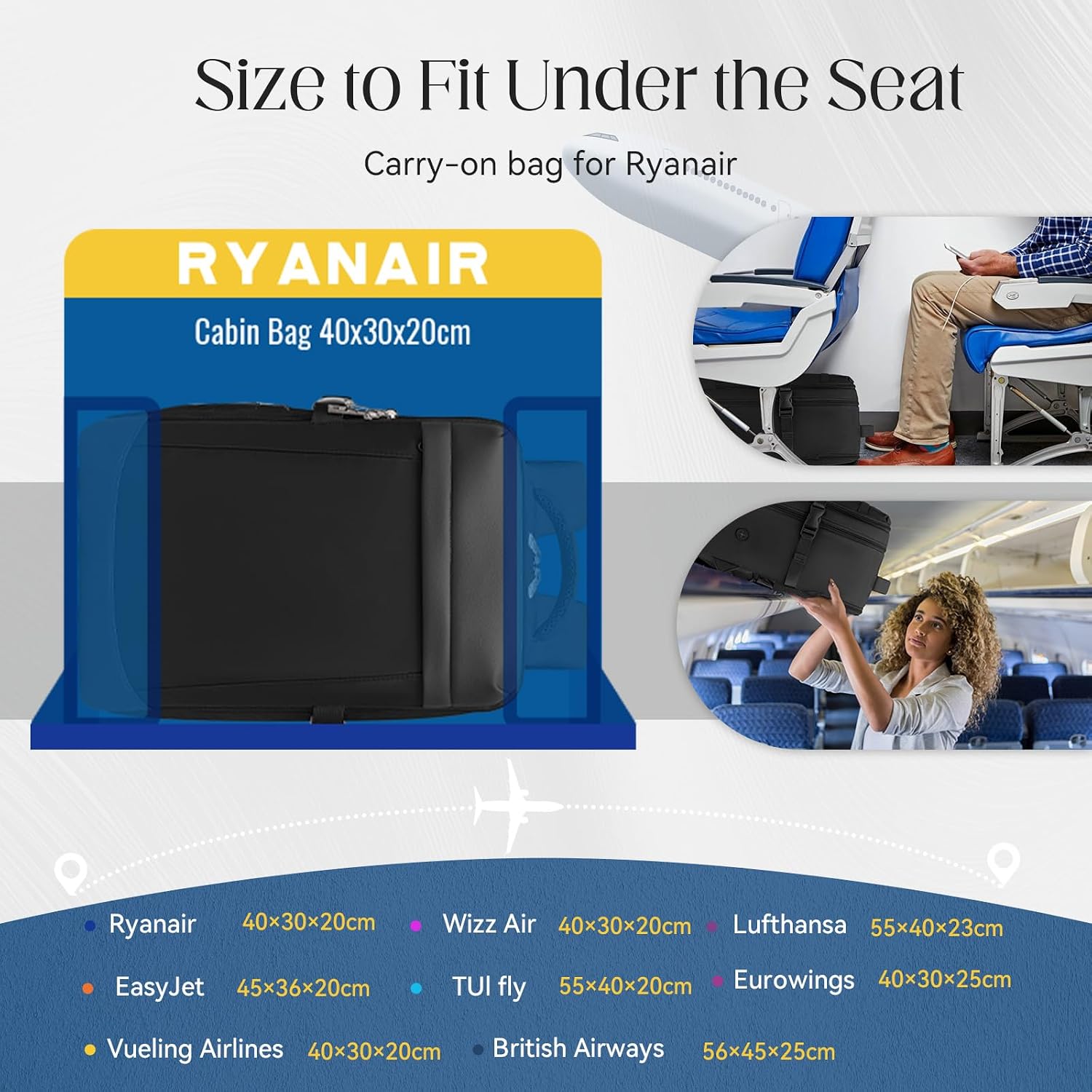 Thumbnail 1 de Xkdoai Ryanair 40x30x20 24L underseat backpack