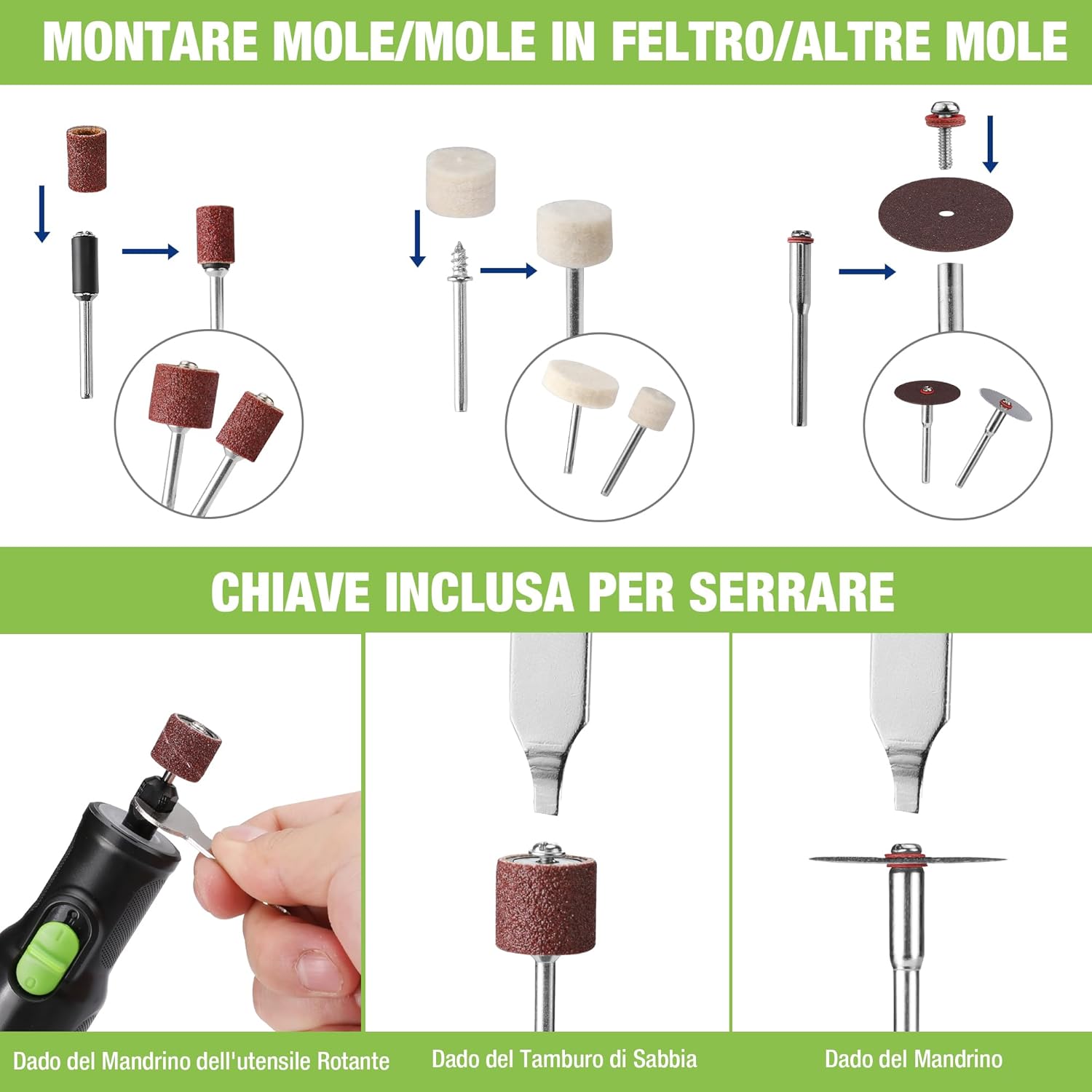 Thumbnail 6 de WORKPRO Utensile Rotante 7,2 V – Multifunzione con 117 accessori, 6 velocità e LED