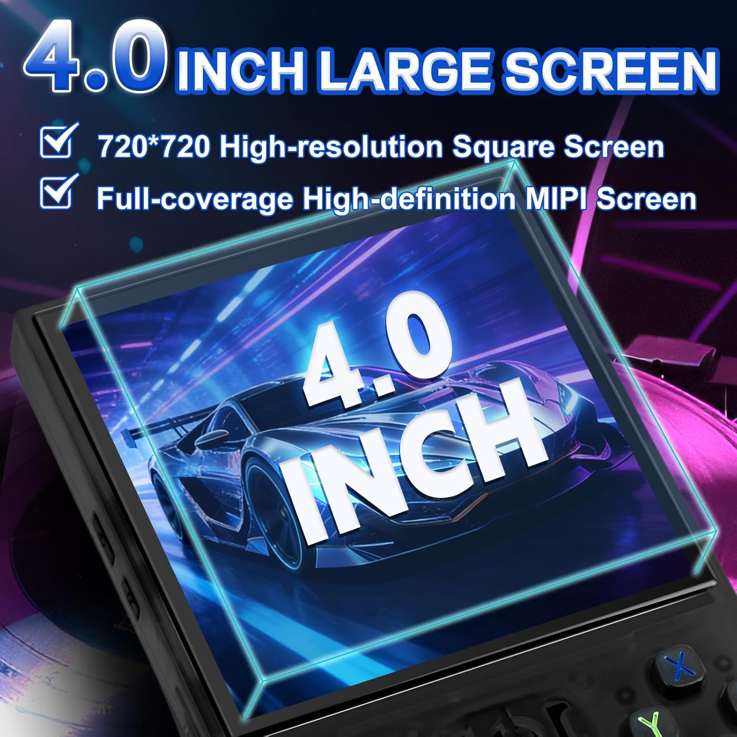 Thumbnail 2 de Rhesusco R36MAX Handheld Game Console (4.0-inch IPS screen) with 22,000+ Classic Games, 128G TF Card, 4000mAh Battery - Black