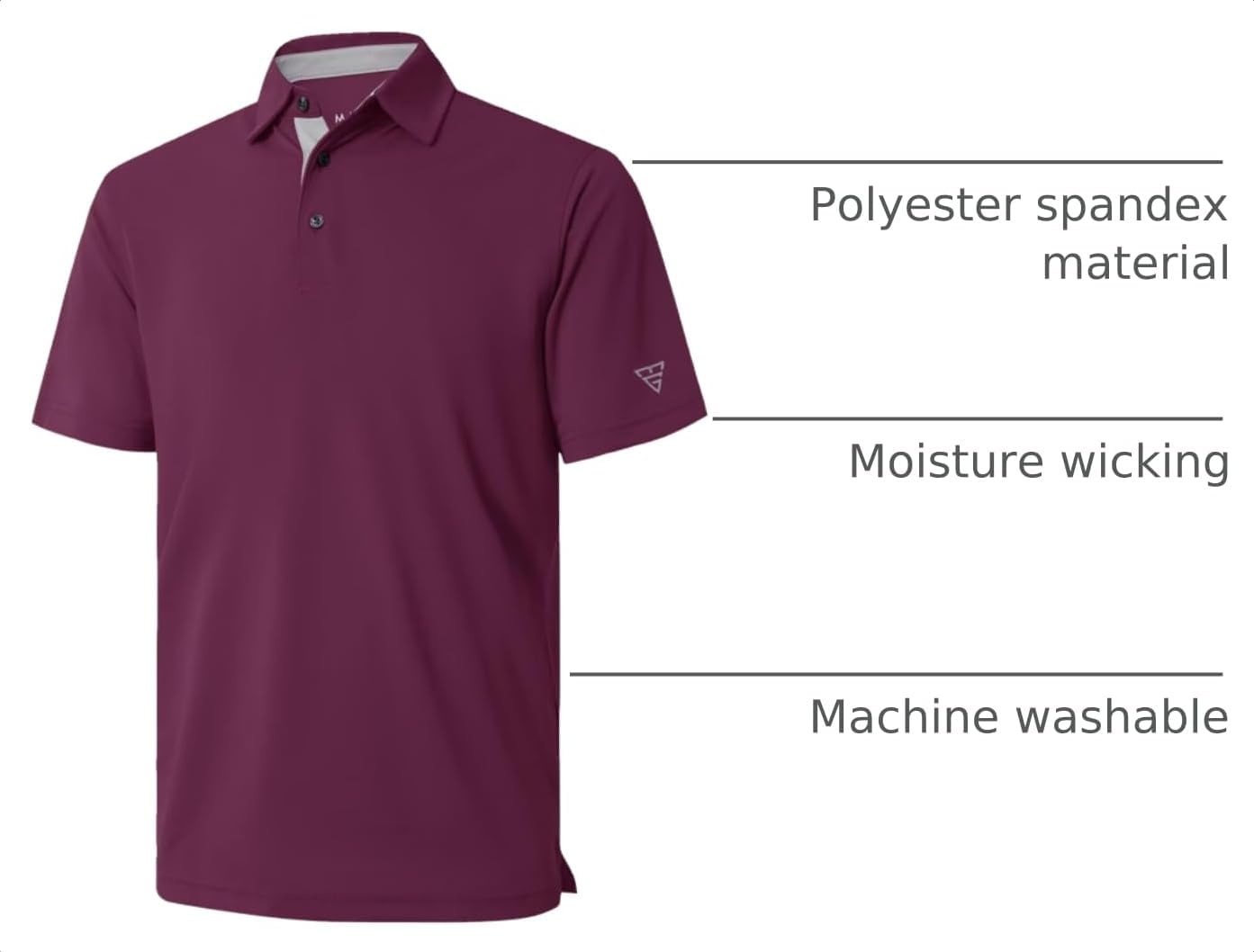 Detalle 2 de M MAELREG Men’s Golf Polo Shirt, Piqué Fabric, UPF 30+ and 4-Way Stretch