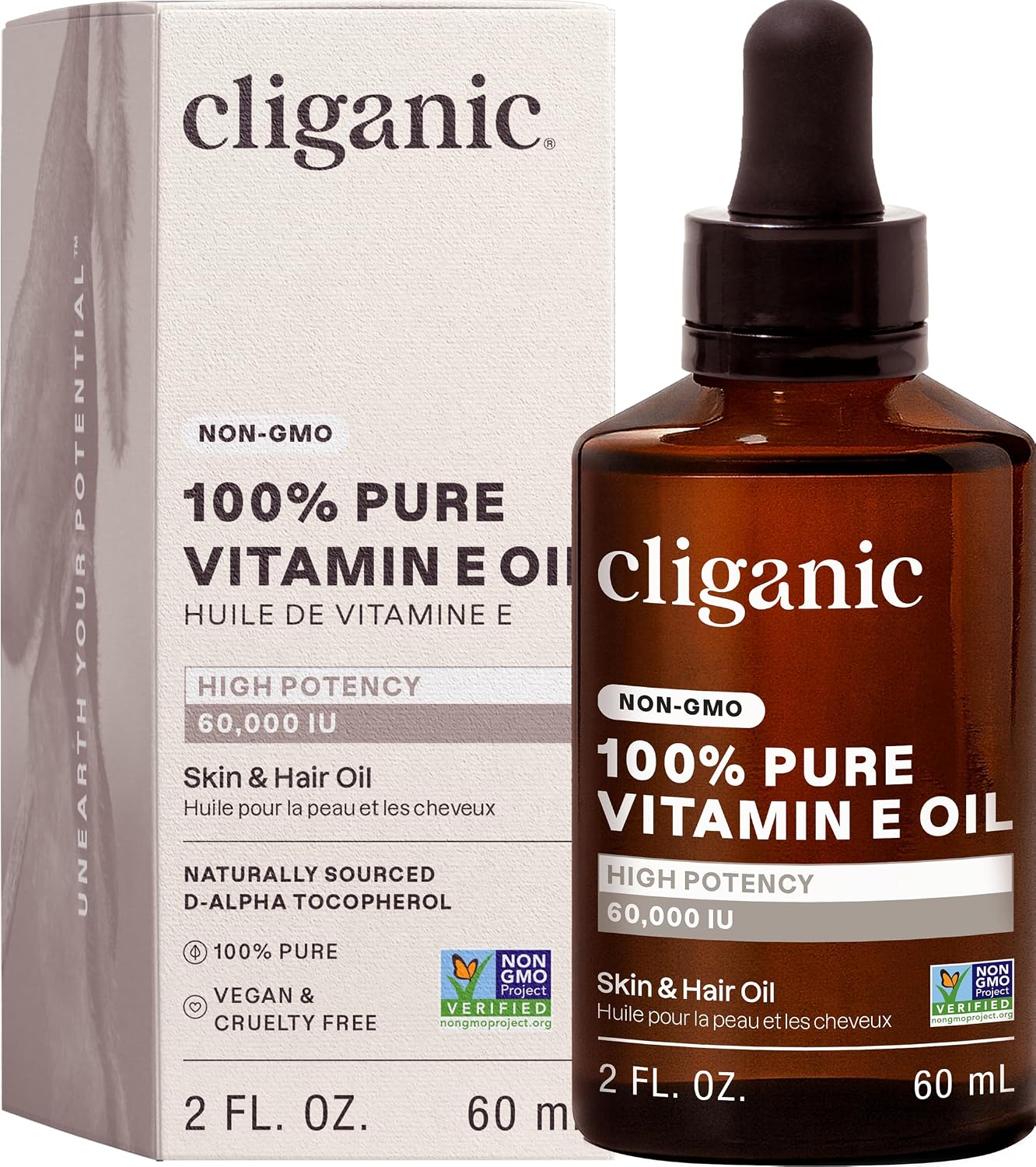 Detalle de Cliganic Pure Vitamin E Oil, 60,000 IU ⚙