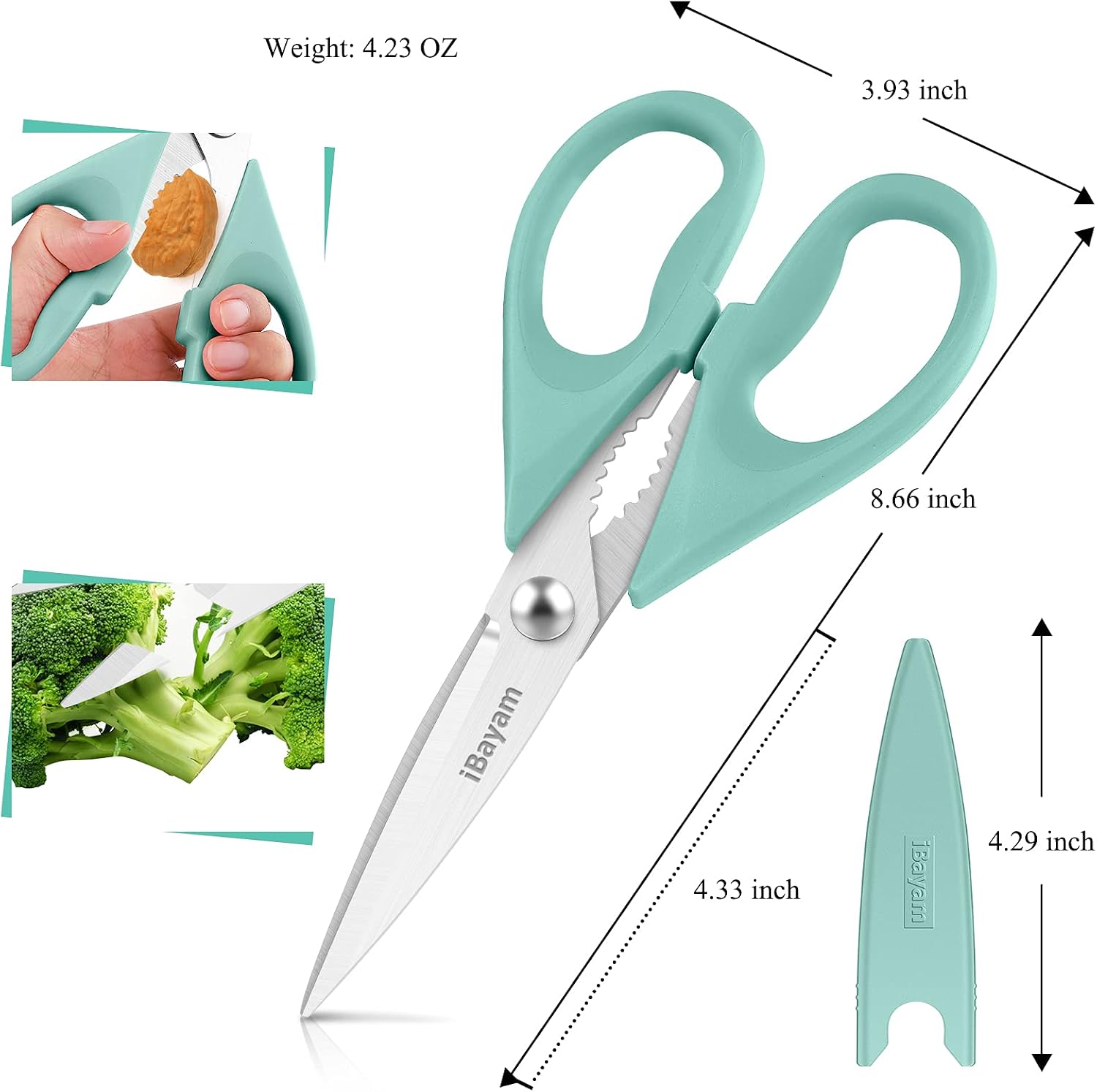 Detalle de iBayam 2 Pack All Purpose Kitchen Scissors Shears – Heavy Duty with Blade Covers