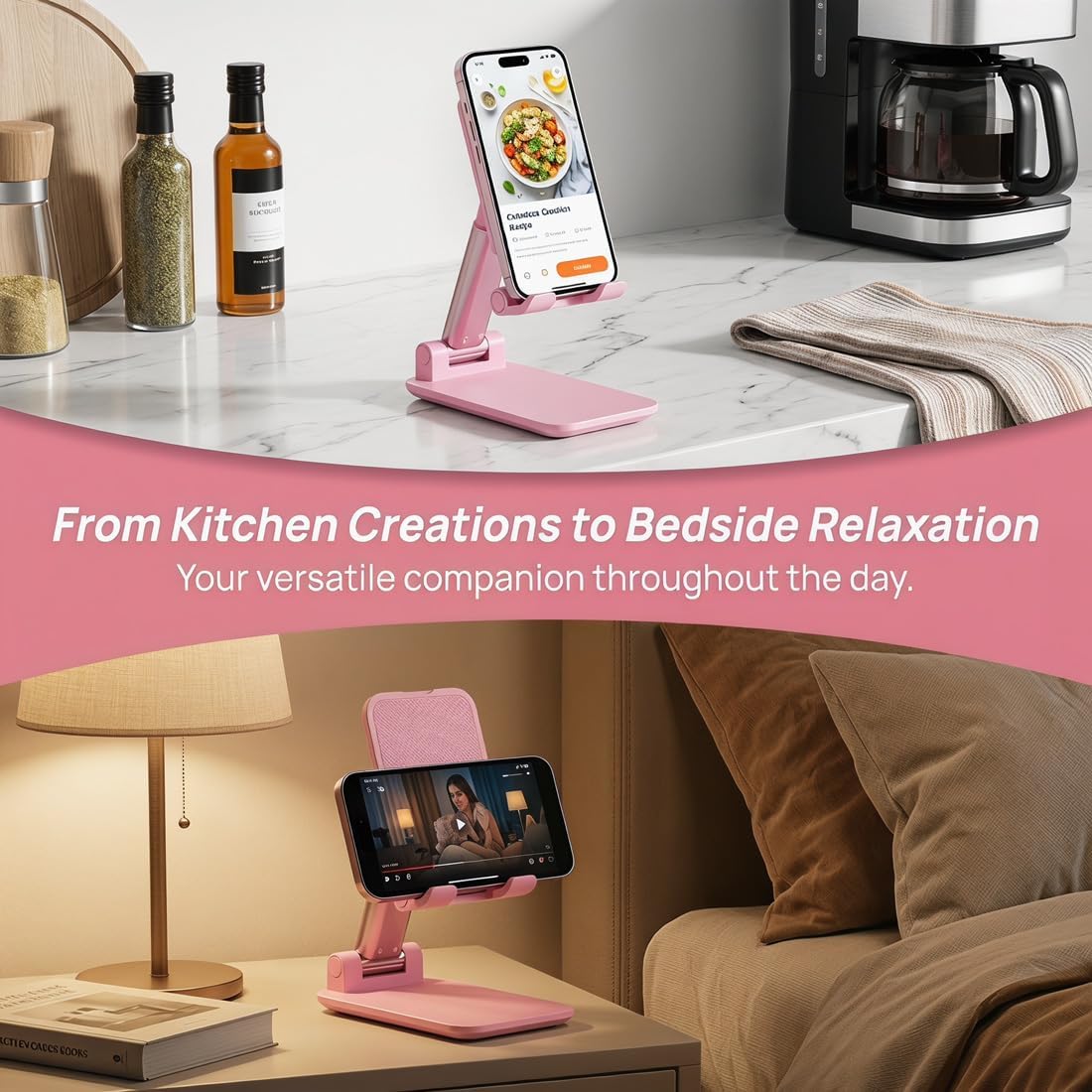 Detalle 2 de OGMAPLE Sakura Pink Foldable Phone Stand for Devices Under 8 Inches