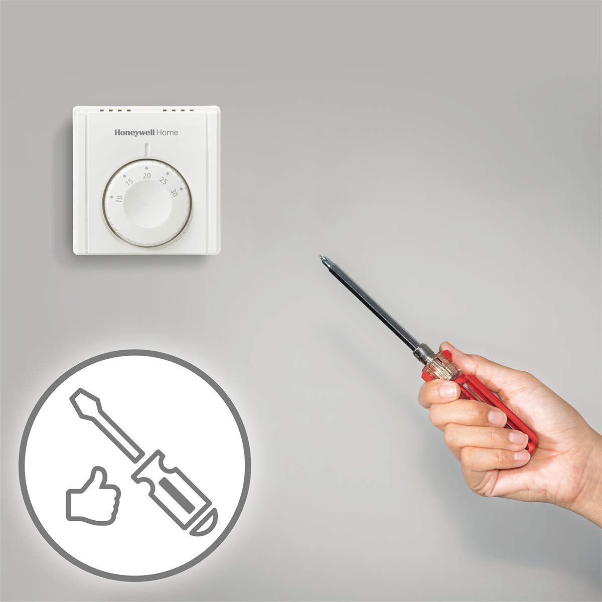 Detalle de Honeywell Home THR830TEU MT1 Mechanical Room Thermostat – White