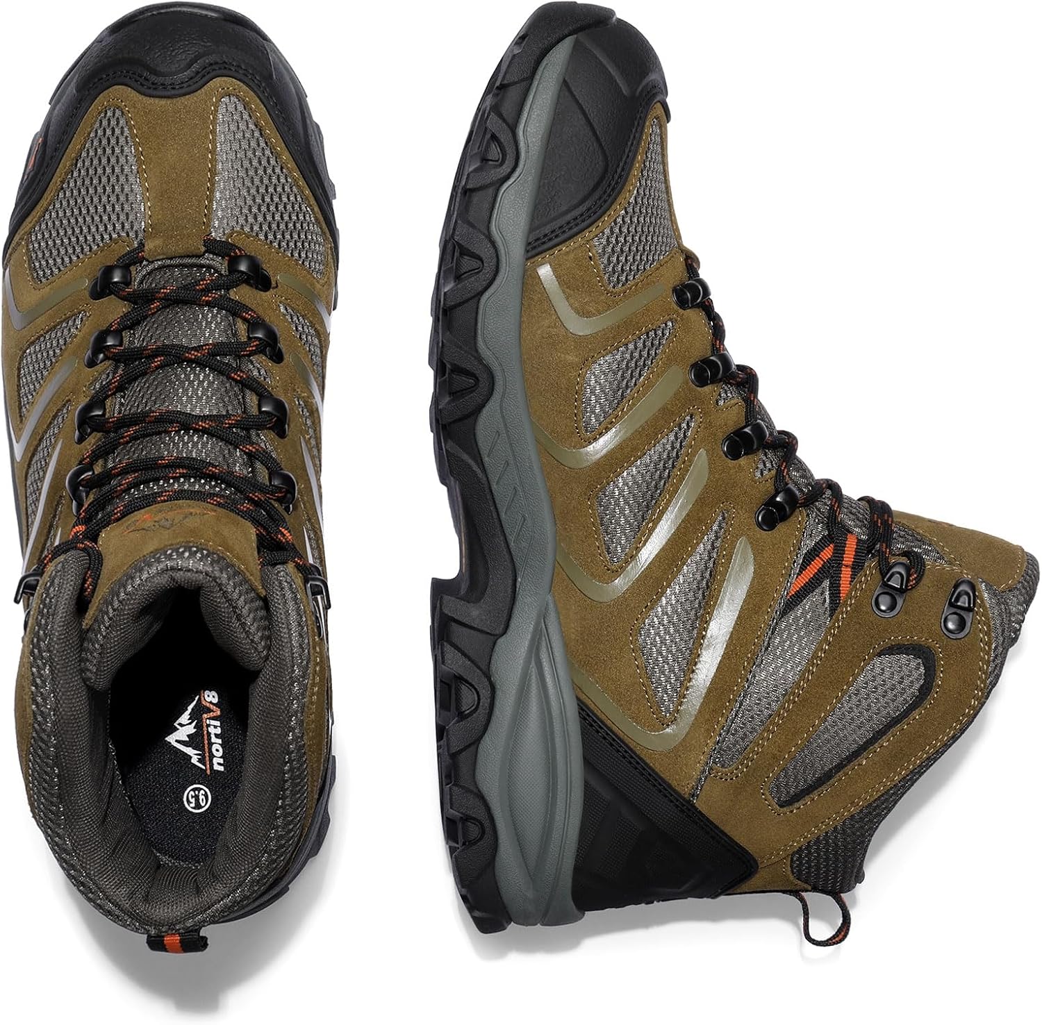 Detalle 2 de NORTIV 8 Armadillo Men’s Waterproof Hiking Boots — Lightweight, Cushioned, Grippy Outsole