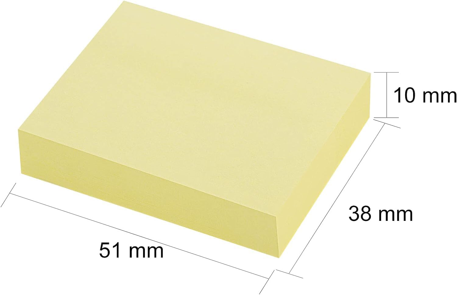 Detalle de ZCZN 2400 Foglietti Adesivi Giallo Chiaro – 24 Blocchi da 100 Fogli ciascuno (51 x 38 mm), 2400 Fogli, PET, FSC