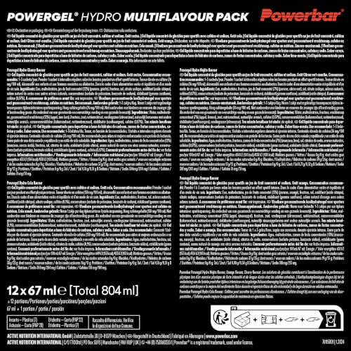 Detalle 2 de Powerbar PowerGel Hydro Multi‑Flavourbox 12x67 ml – High Carb Energie Gel + Natrium