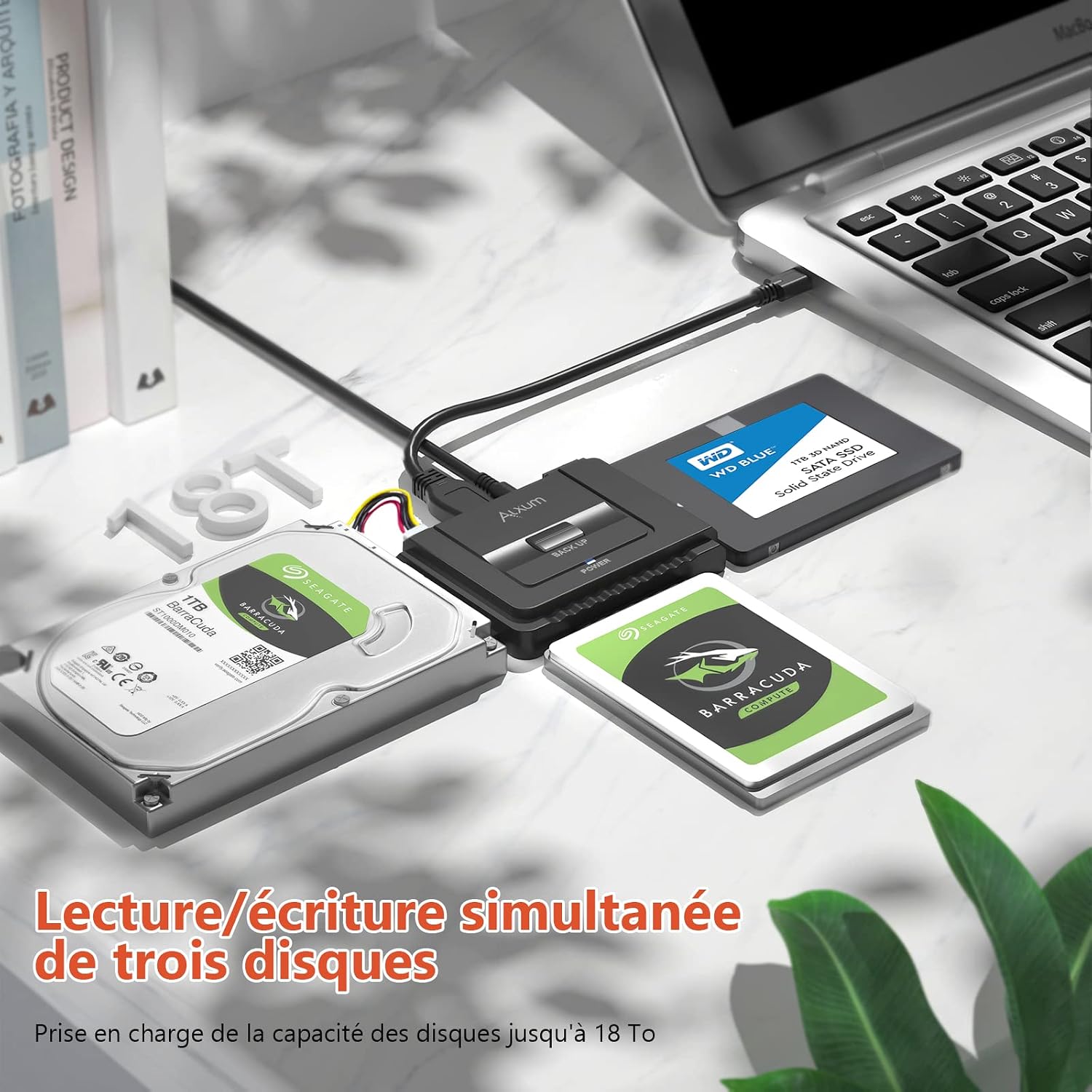 Detalle 2 de Alxum Adaptateur USB 3.0 vers IDE/SATA 5 Gbps
