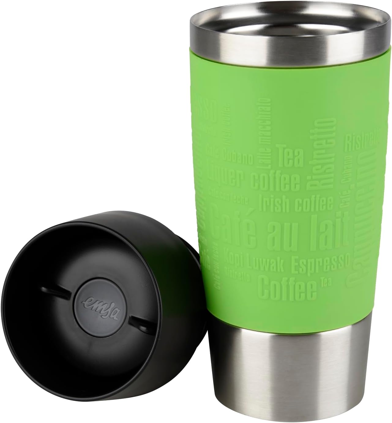 Detalle 2 de Emsa Travel Mug 360 ml Classic – Thermobecher mit Quick-Press-Verschluss, 360°-Trinköffnung, grün