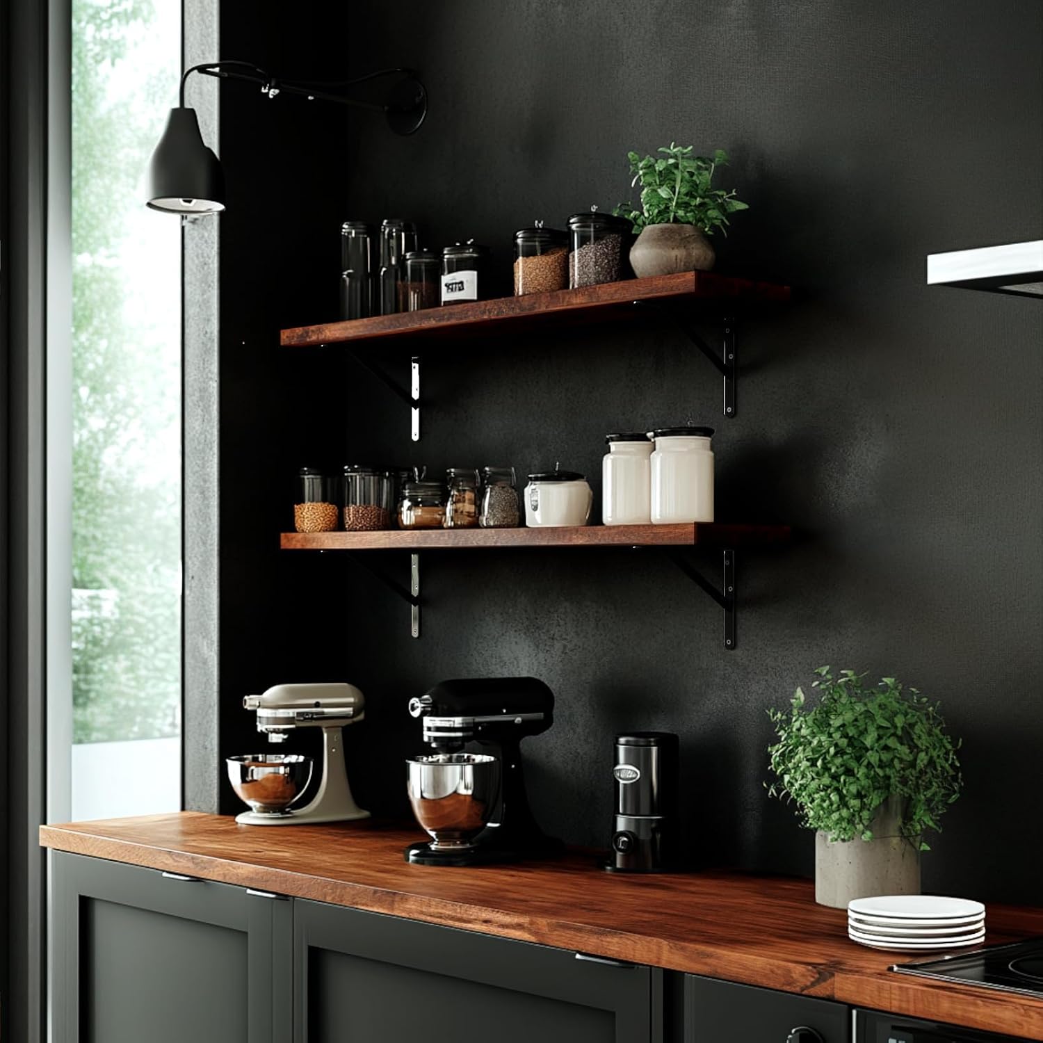 Thumbnail 5 de Cudebo bracket-10inch-12 10-Inch Shelf Brackets, 12-Pack, Black Powder-Coated Steel