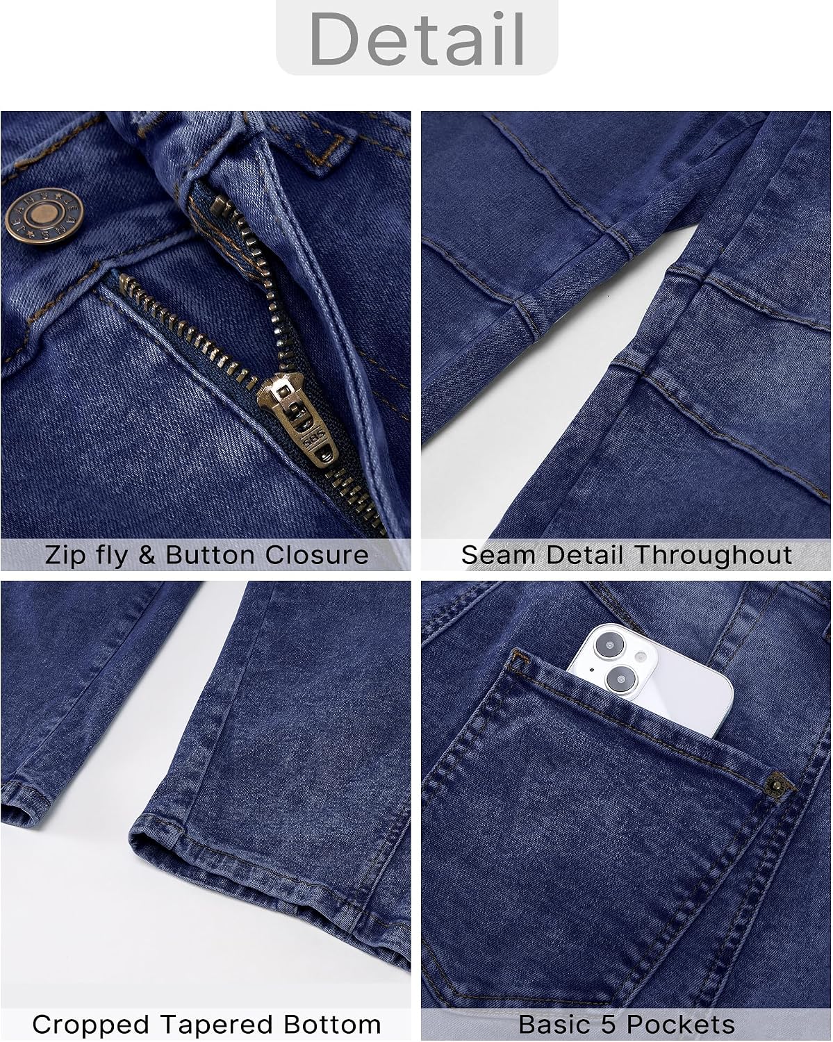 Thumbnail 6 de GRAPENT Barrel Jeans for Women: High-Waisted, Wide-Leg Cropped Denim