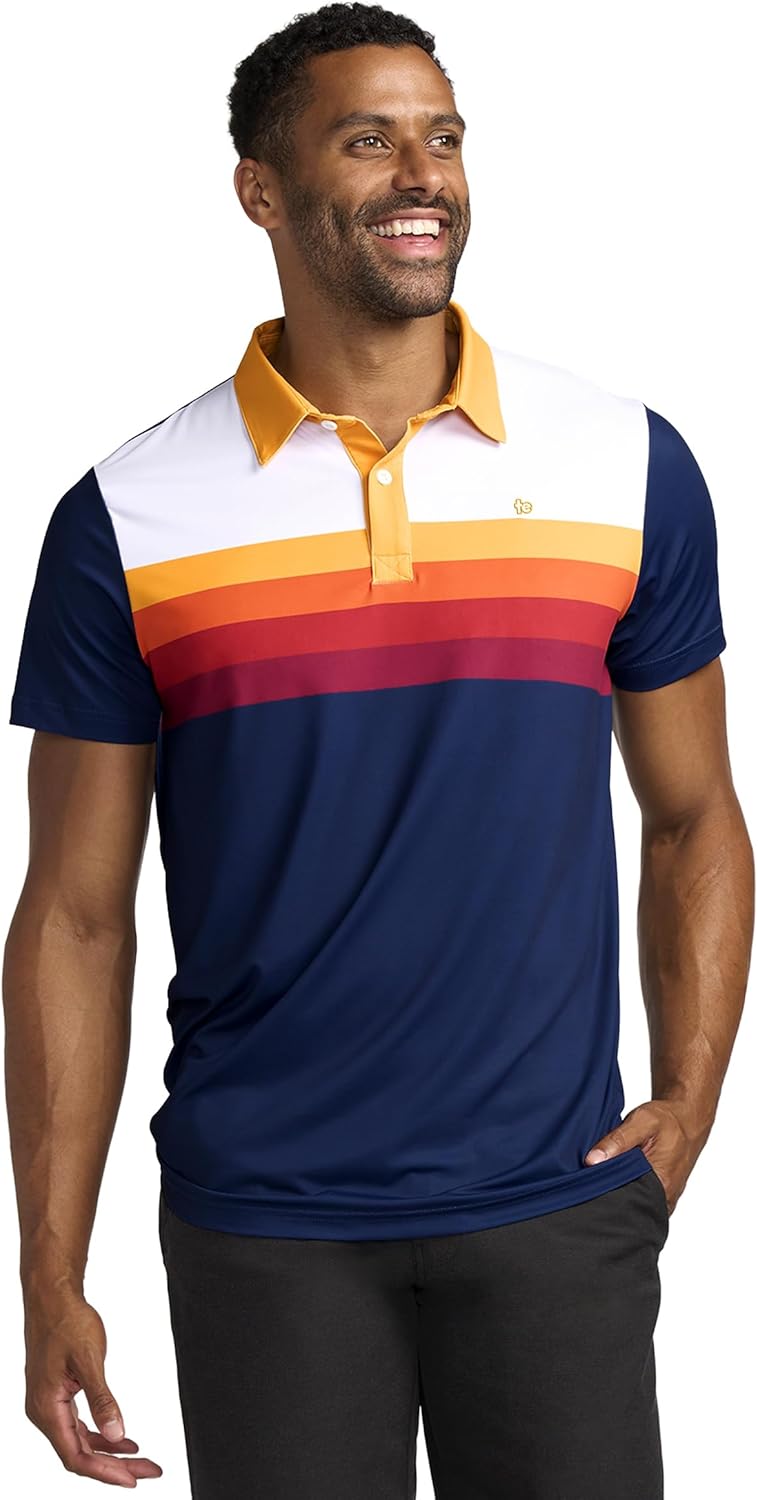 Thumbnail 2 de Tipsy Elves Men's Performance Golf Shirt – 4-Way Stretch, Quick Dry, Athletic Cut
