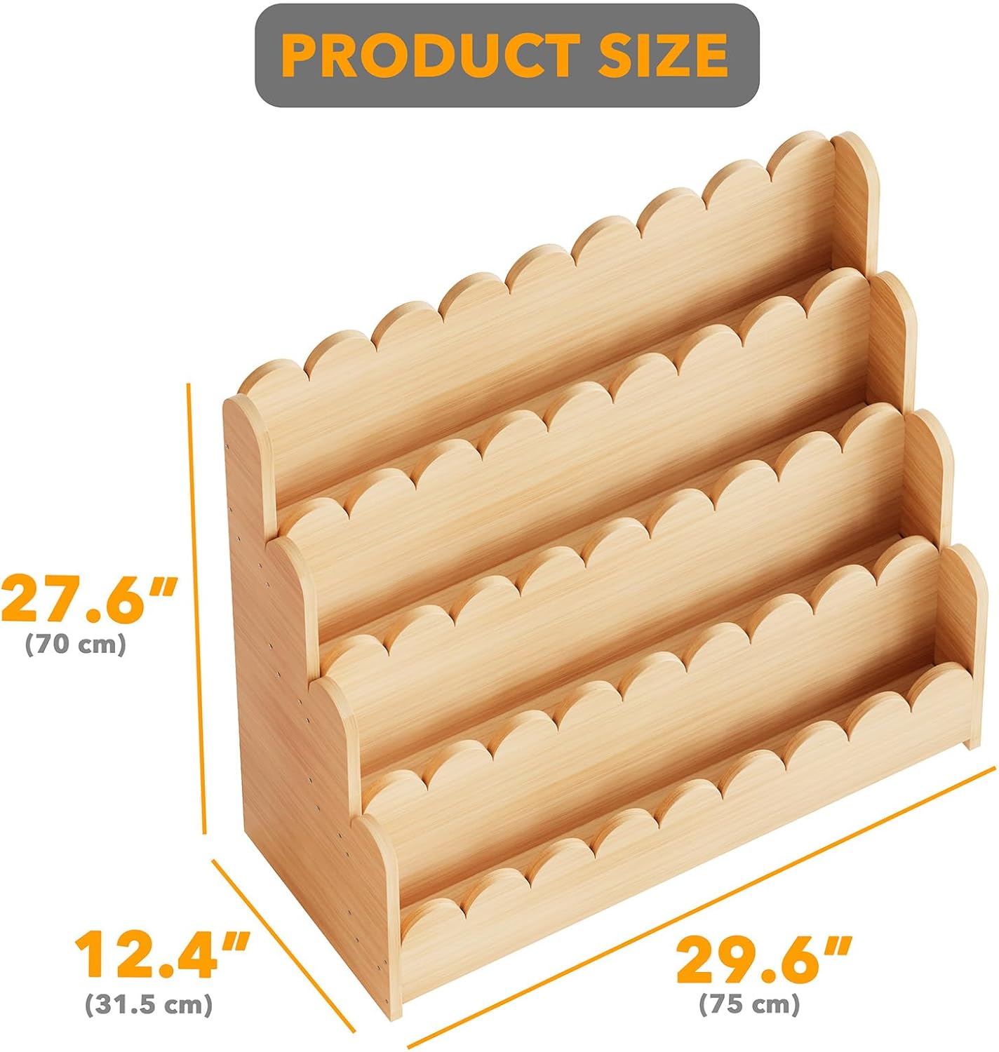 Detalle 2 de SpaceAid 4-Tier Bookshelf, 29.6-Inch Wide