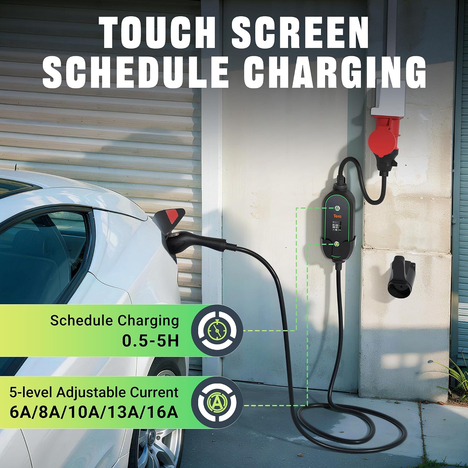 Detalle 2 de Tera Mobile Wallbox Typ-2 tragbar – 11 kW, 3-Phasen, flexibel einsetzbar