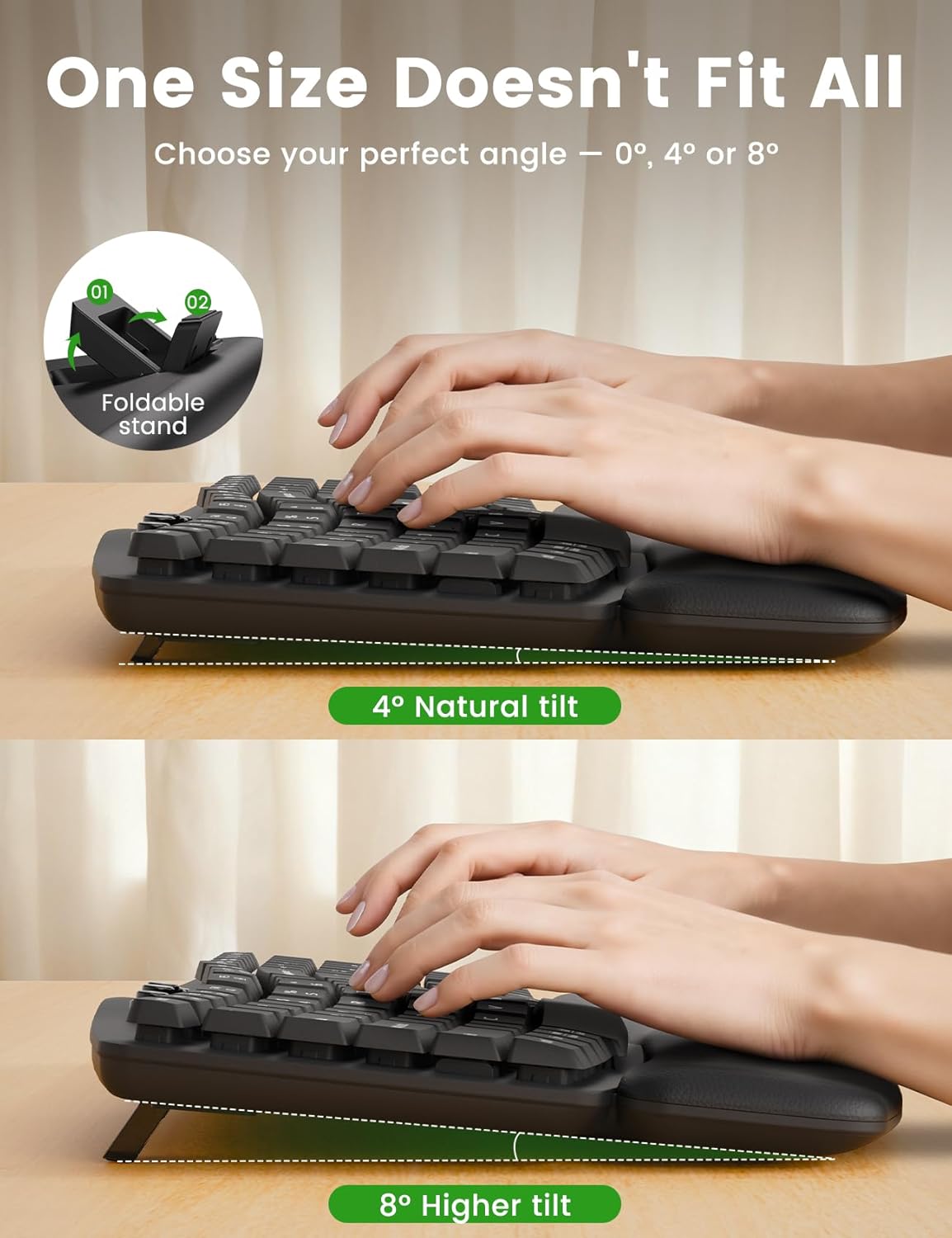 Thumbnail 3 de Sablute Ergonomic Wireless Keyboard and Mouse Combo 30dB ⌨️