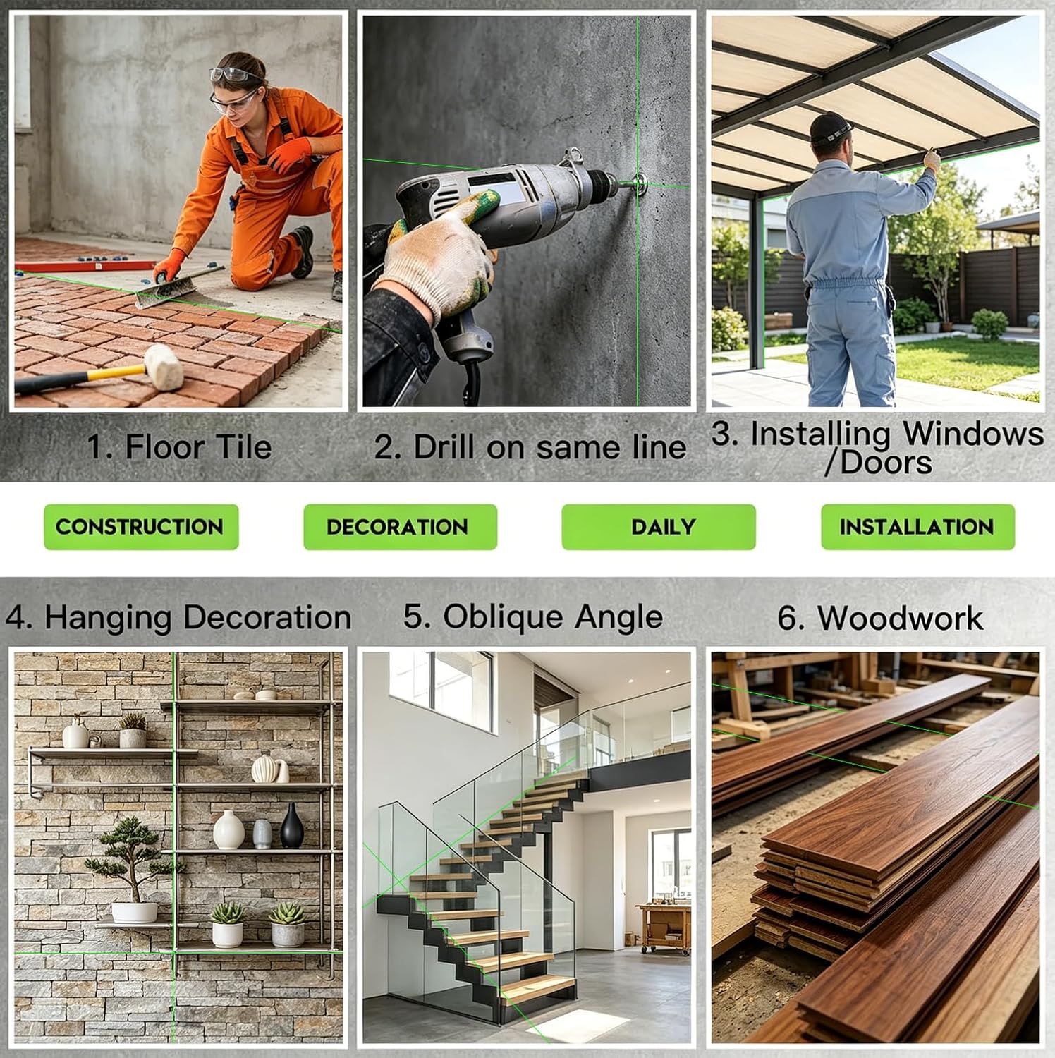 Thumbnail 5 de Livella Laser 4D Verde 360° Autolivellante con 16 linee e luminosità regolabile