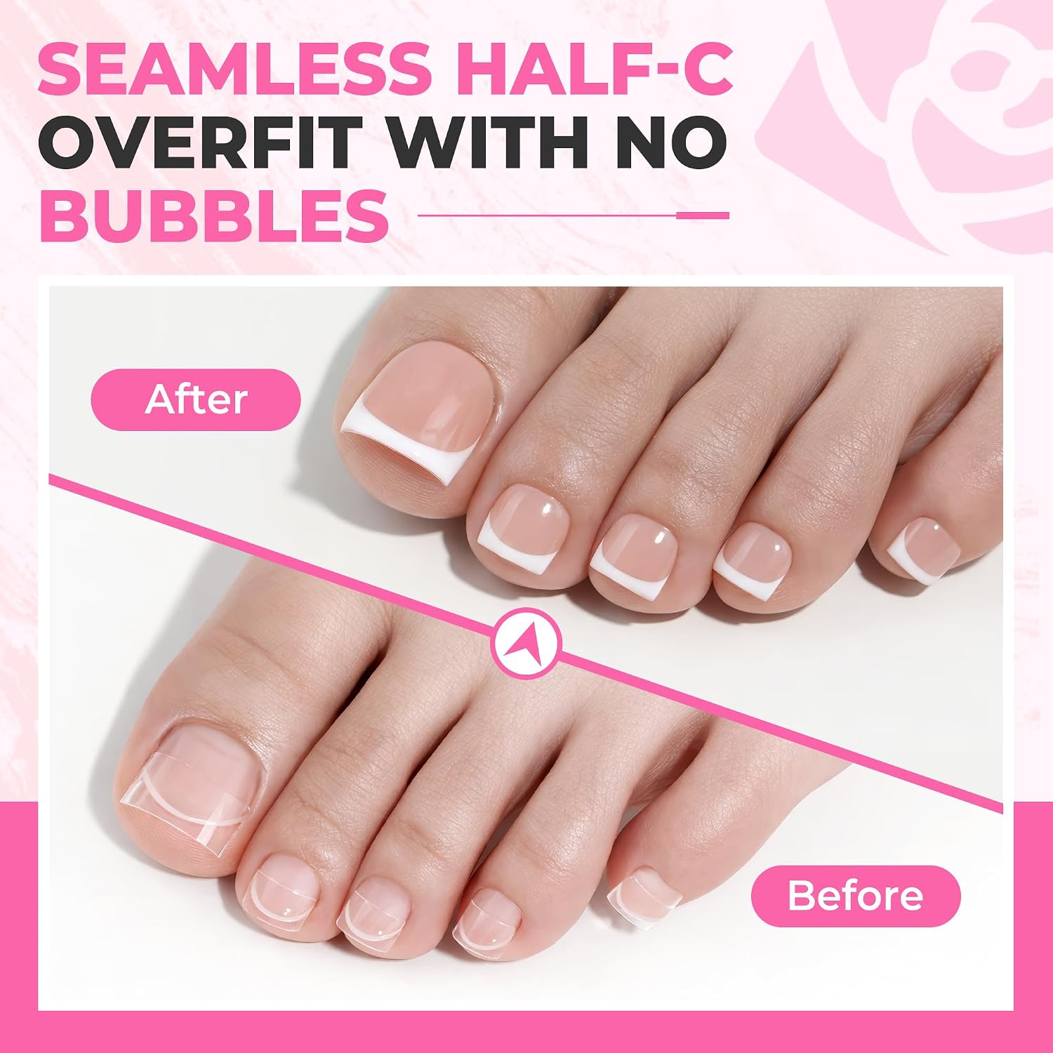 Thumbnail 2 de UNA GELLA Half-Cover Square Toenail Tips, 510 Pieces, 15 Sizes