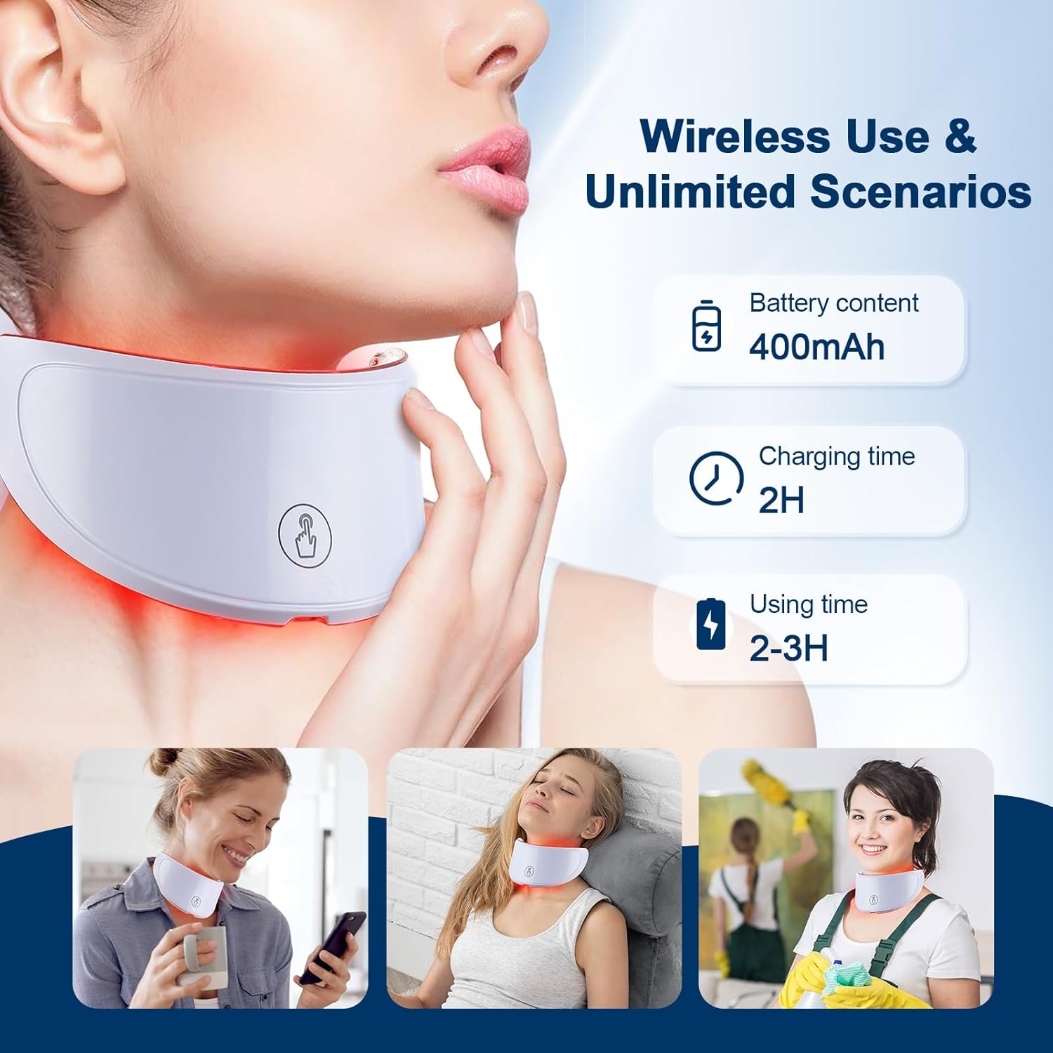 Thumbnail 6 de Cordless Beauty Neck Mask with 7-Color LED (LED Neck Mask) for Firming and Wrinkles
