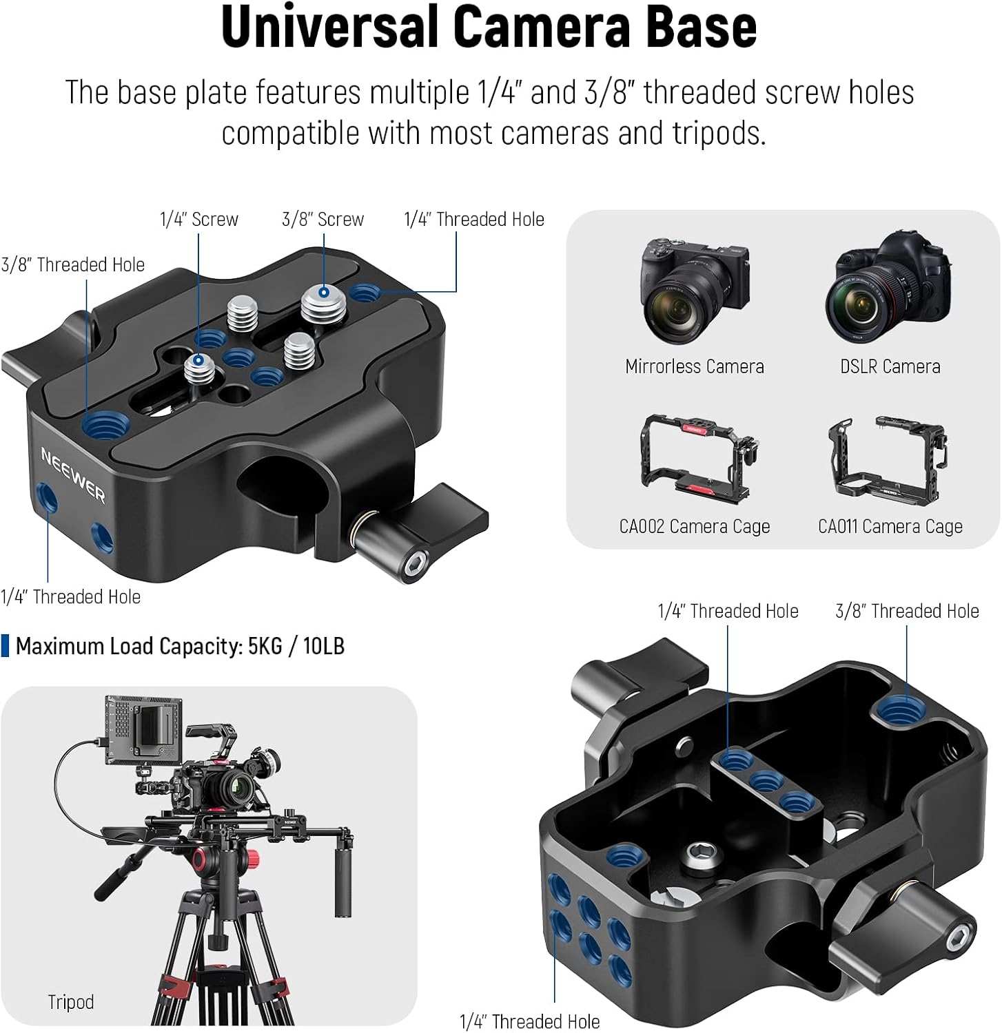 Detalle de NEEWER SR004 : kit d’épaule universel avec varilles 15 mm (40 cm) pour stabiliser une caméra
