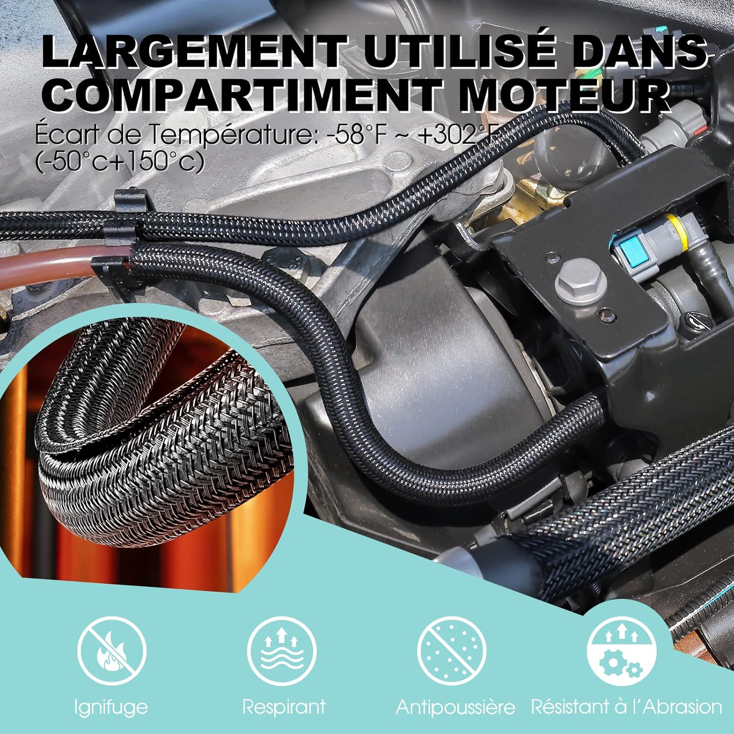 Detalle 2 de AGPTEK Manchon de câble 1,5 mètre 🔌
