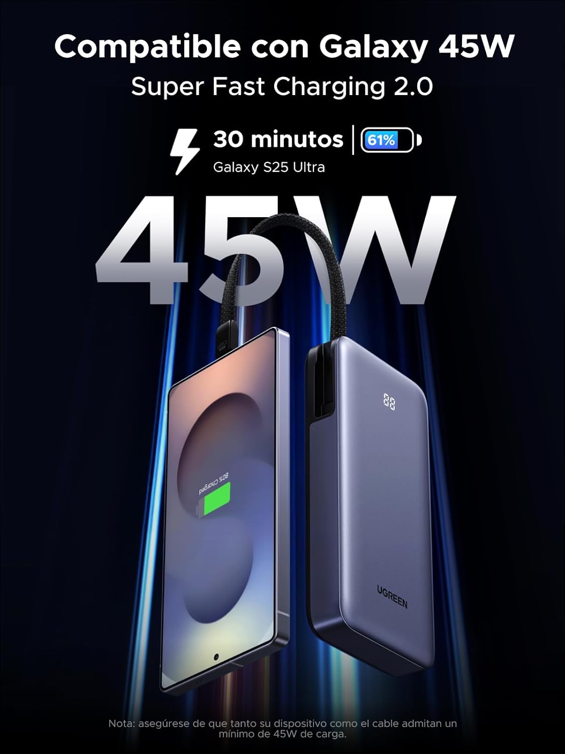 Thumbnail 2 de UGREEN Nexode Batería Externa Portátil 20000mAh de 45W