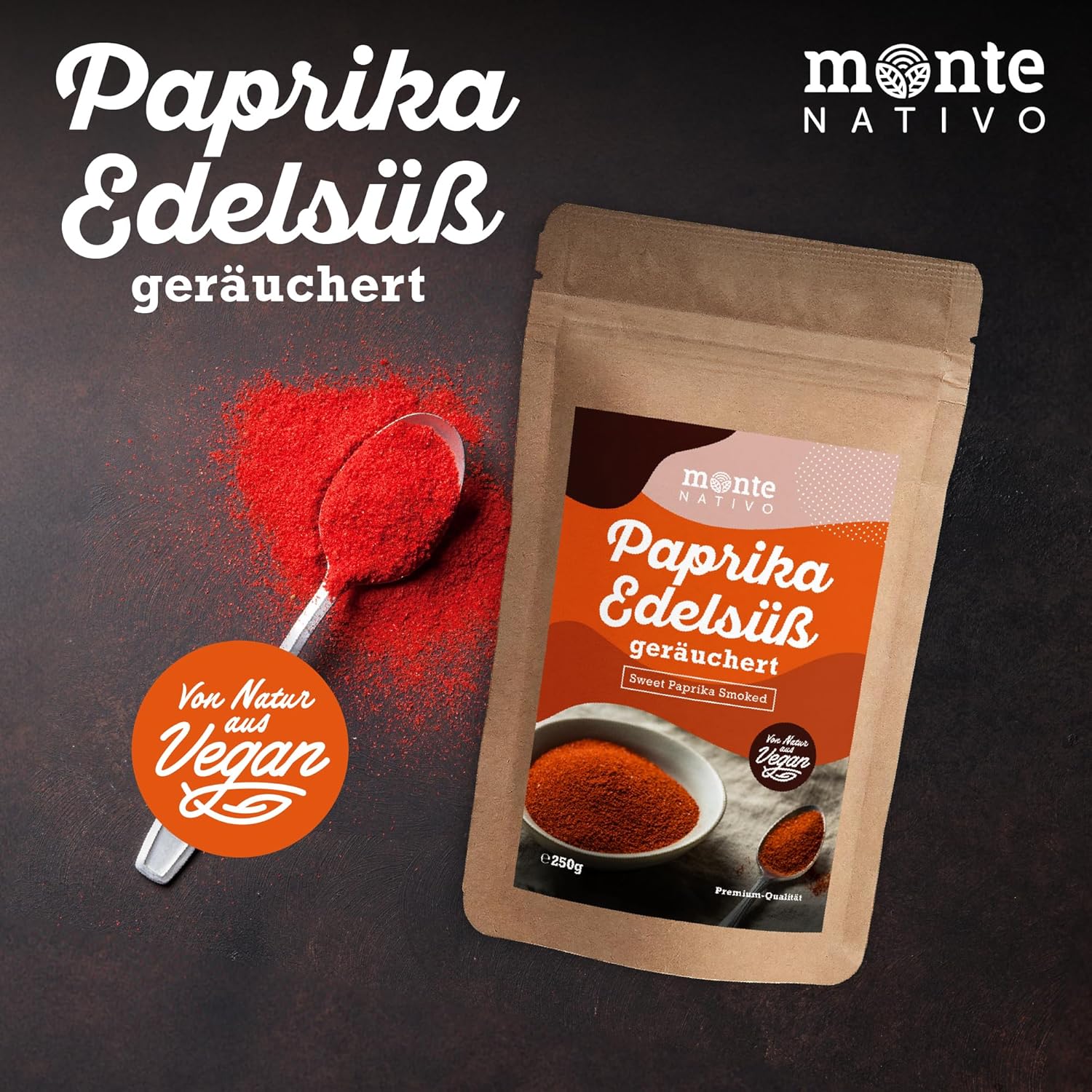 Detalle de Monte Nativo Rauchpaprikapulver edelsüß (250 g) – geräuchert, schonend getrocknet