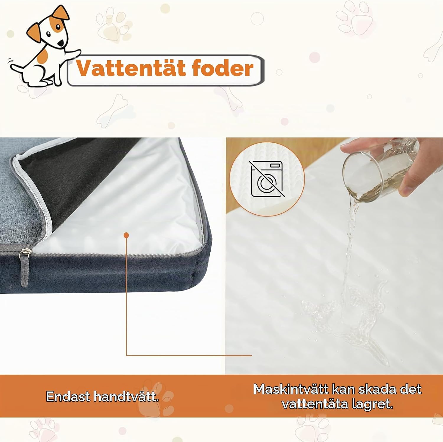 Detalle de EMPSIGN vändbar hundbäddsmadrass för bur, grå med skumstöd
