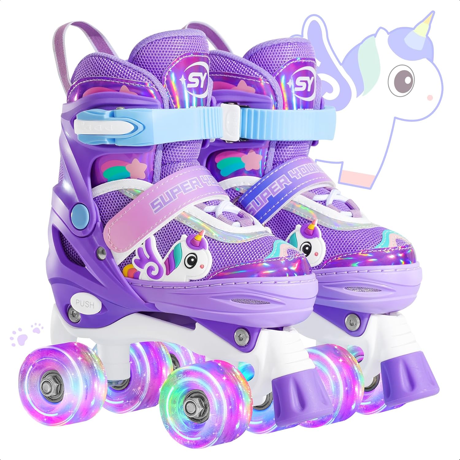 Thumbnail 6 de SUPER YOUNGSTER Adjustable Light-Up Kids Unicorn Roller Skates (Ages 4–12)