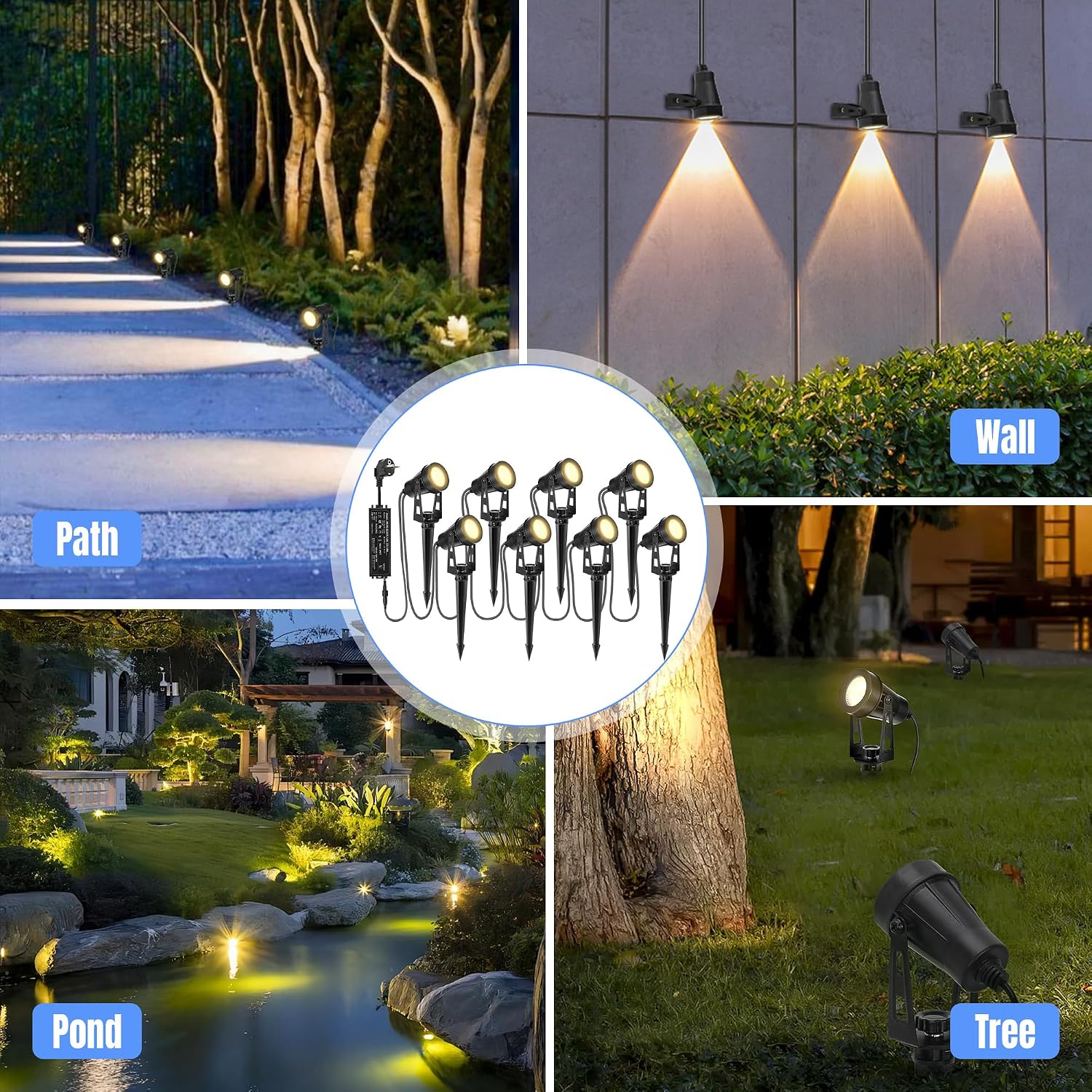 Thumbnail 6 de LAMPELIP Spot LED extérieur 14 m, 8 pièces