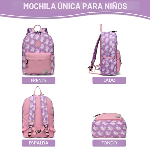 Detalle de VASCHY Mochila infantil unicornio para preescolar (4–6 años) resistente al agua