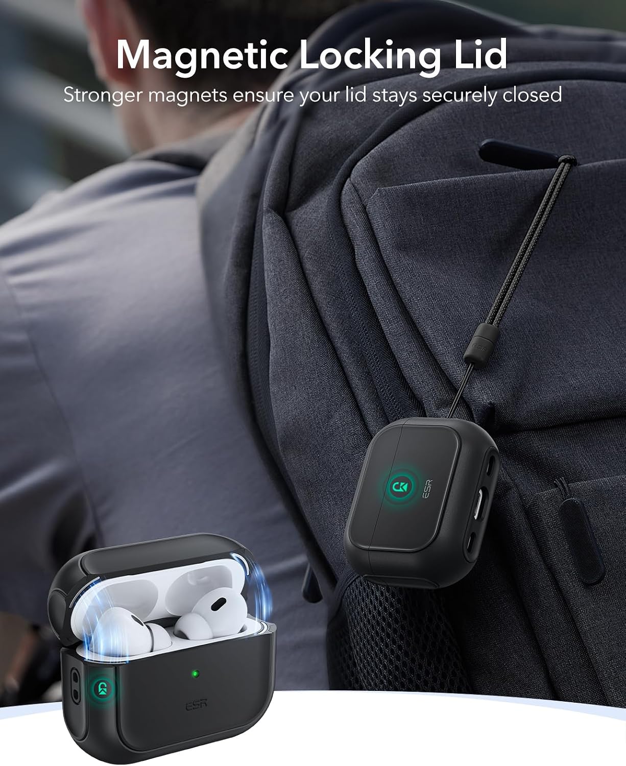 Detalle de ESR AirPods Pro 2 Case MagSafe, Drop Protection