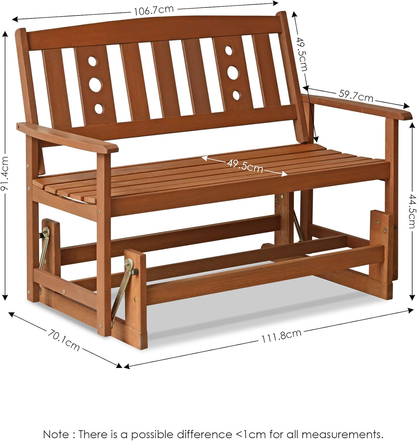 Thumbnail 2 de Furinno TIOMAN Outdoor Glider New Mexico Glider Chair (Natural) for patio, garden & porch