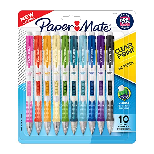 Detalle de Paper Mate Clearpoint Mechanical Pencils 0.7mm HB #2, 2-Pack: Bright Barrels for Note-Taking
