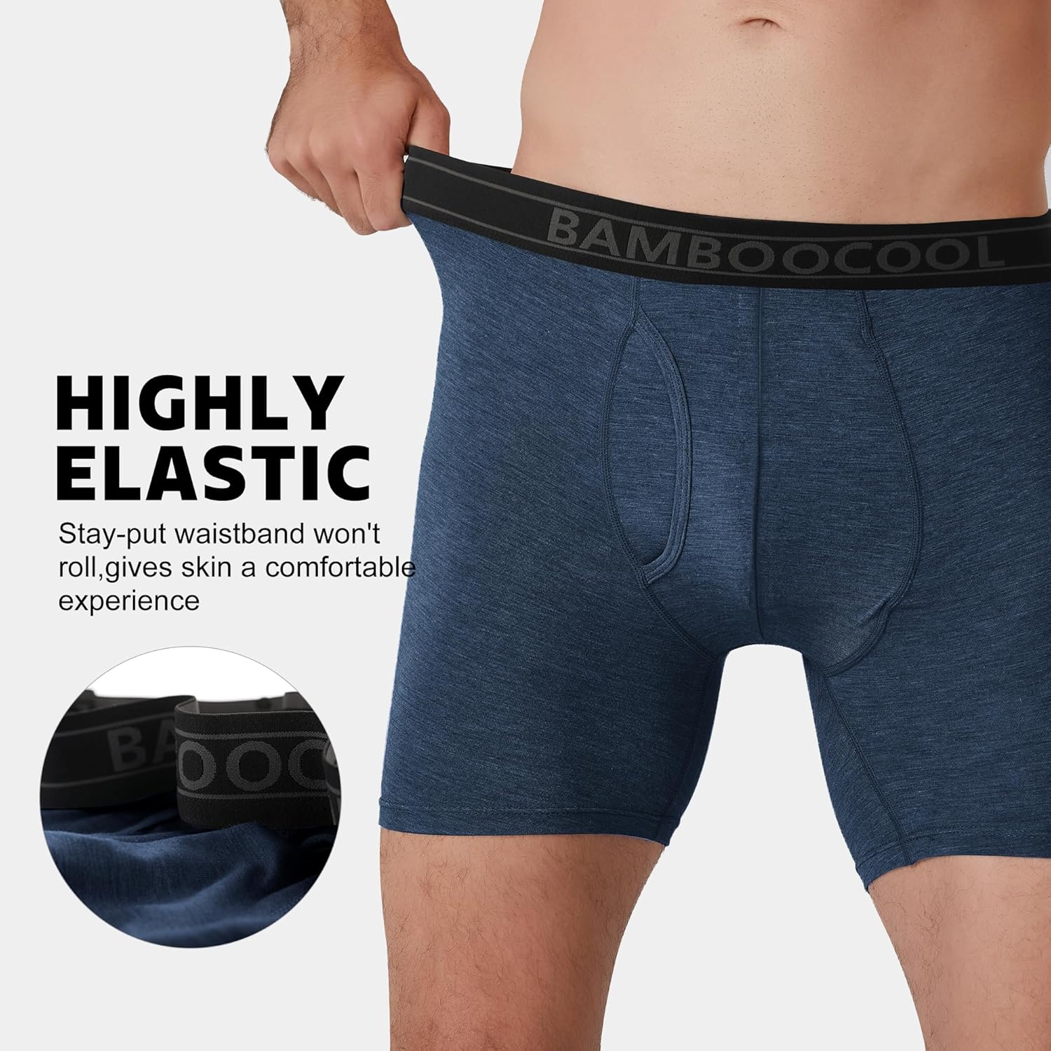 Detalle 2 de BAMBOO COOL Breathable Men’s Boxer Briefs 6-Pack with Moisture-Wicking Comfortsoft Fabric