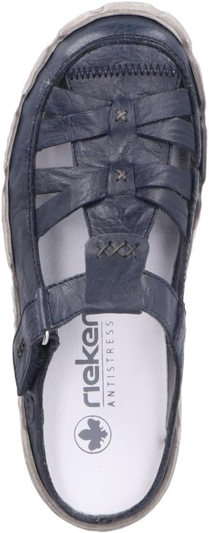 Detalle de Rieker Damen Clogs L0396 – Slipper aus Echtleder