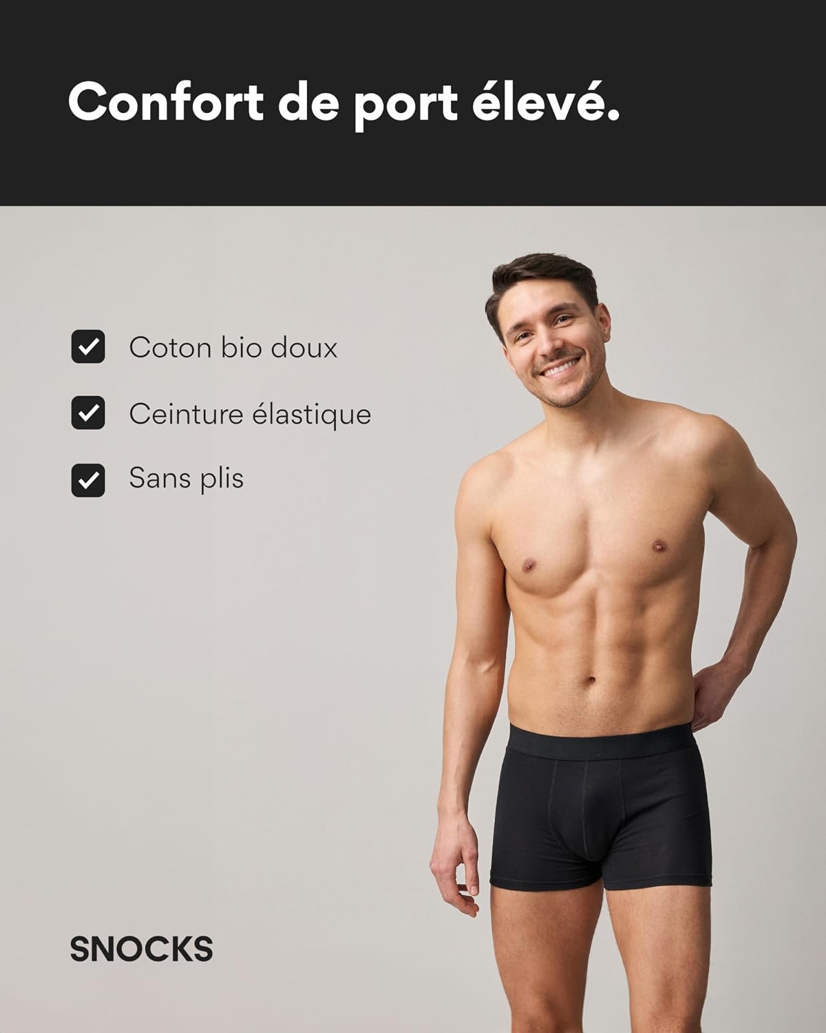 Detalle de Snocks Boxer Homme Lot de 6 Respirant đ©Č