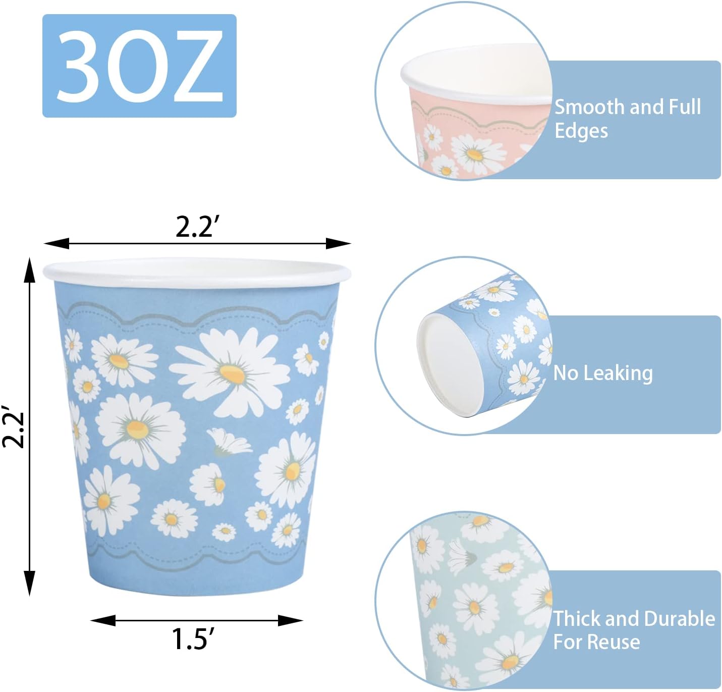 Detalle 2 de Lamosi 3 oz Paper Cups 300 Pack 🥤