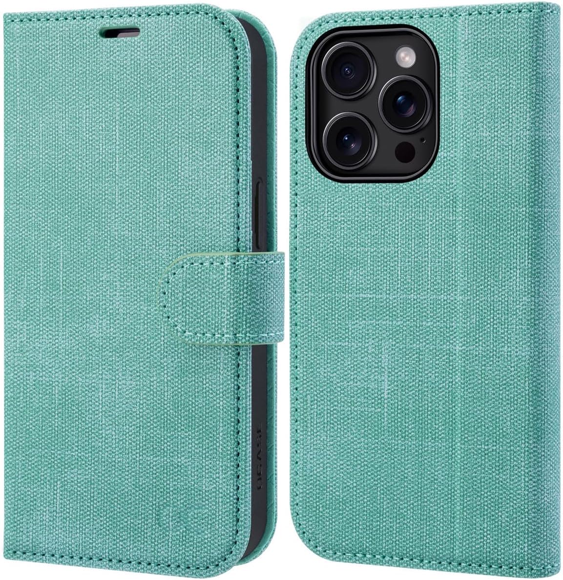 Detalle de OCASE iPhone 16 Pro Hülle mit Kartenfach, Standfunktion & RFID-Schutz (PU-Leder) – Klapphülle für 6,3 Zoll